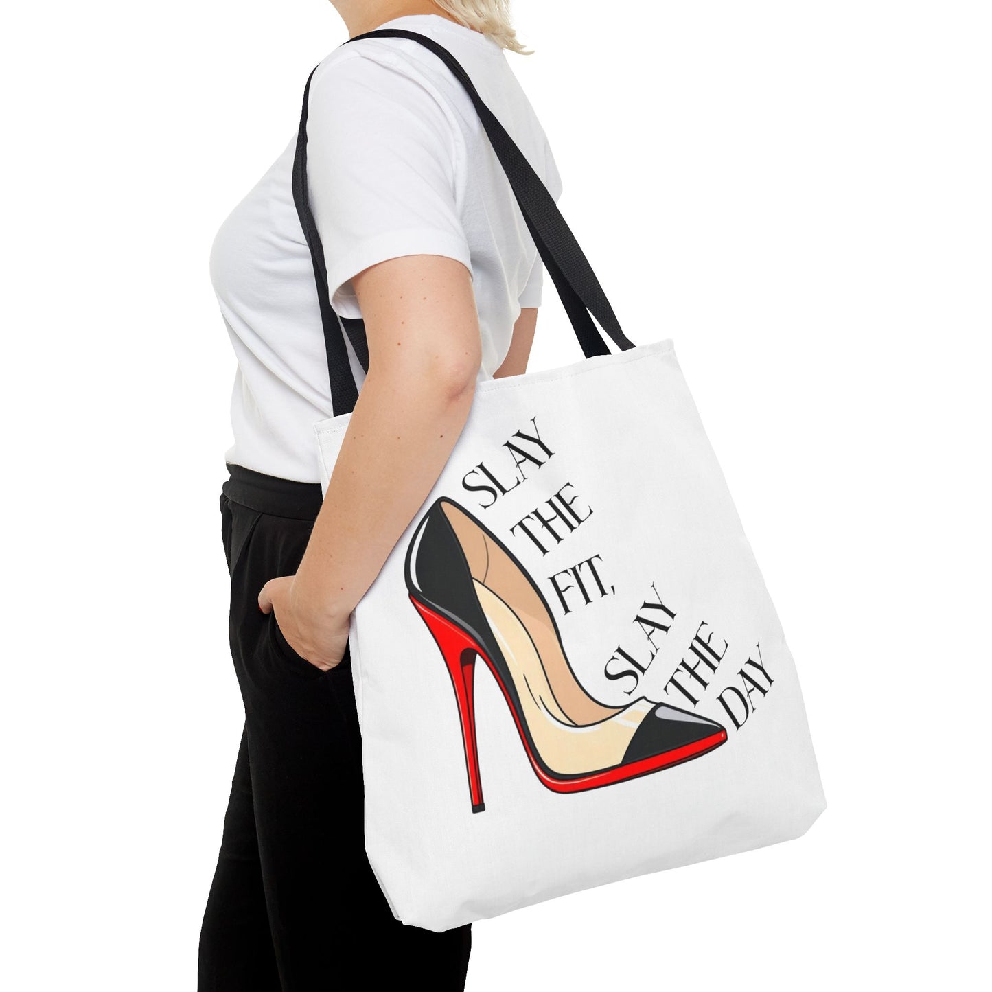 Tote Bag - Slay the Fit, Slay the Day Stiletto Design