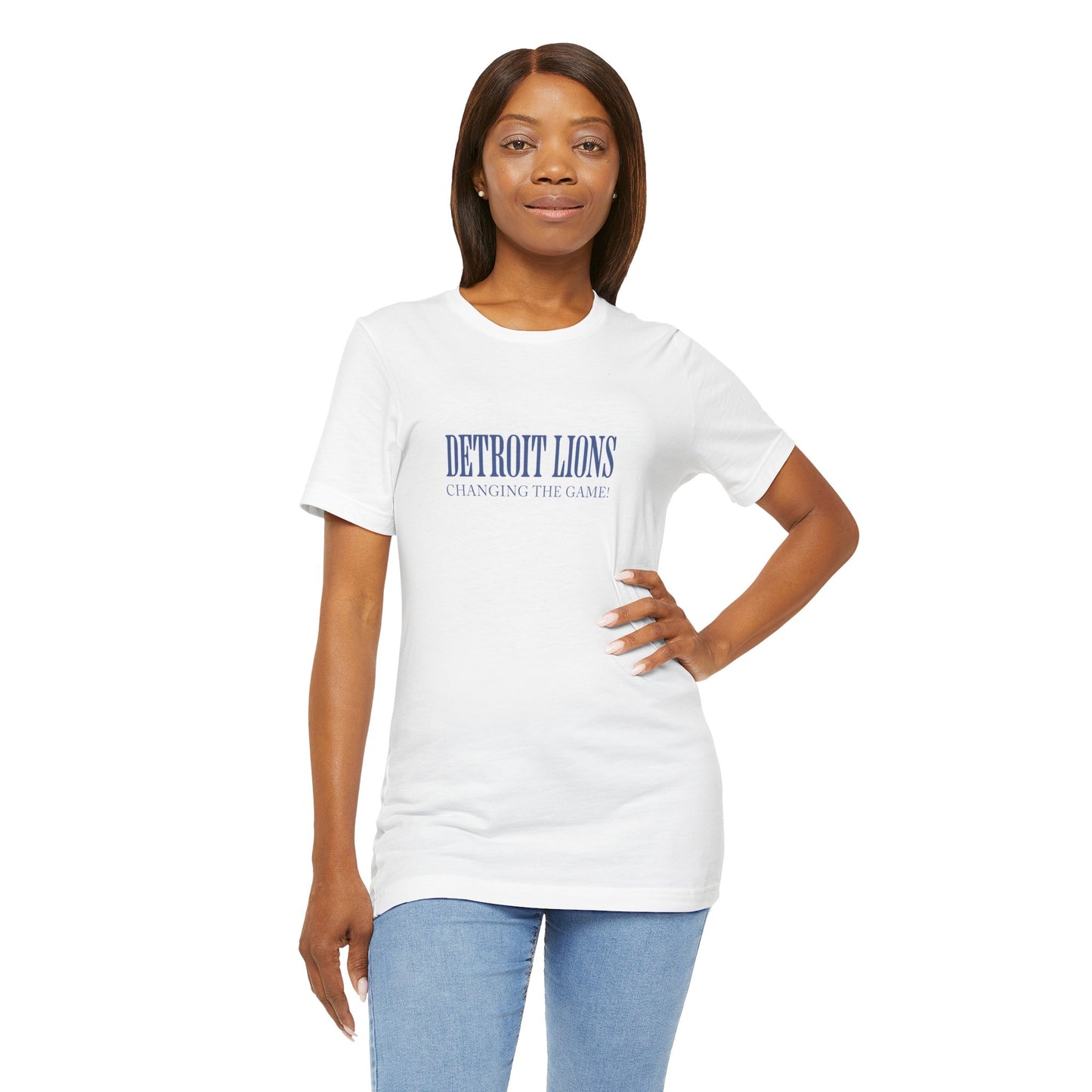 LION'S Football Tee with Quote "Changing the Game"