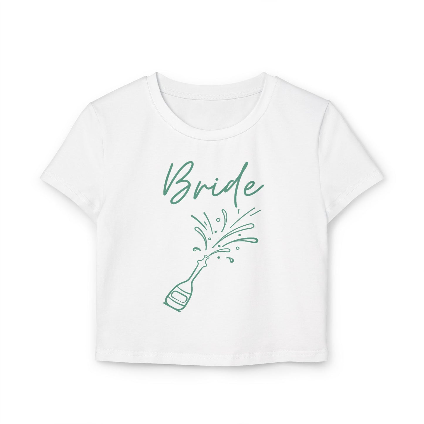 Bride's Cute Women's Baby Tee with champaign bottle