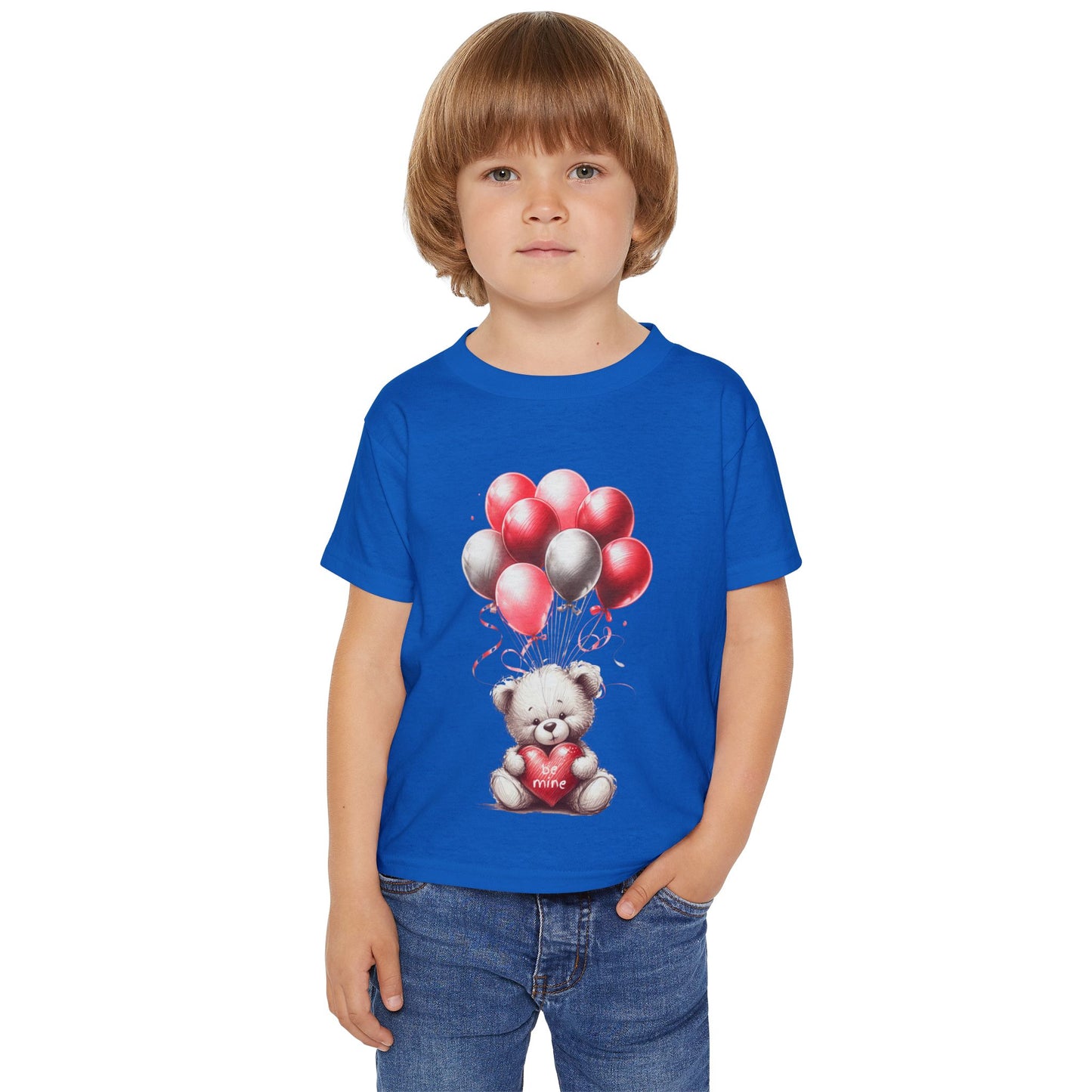 "Be Mine" – Adorable Teddy Bear Valentine’s Toddler T-shirt Valentine's Day Hearts Design