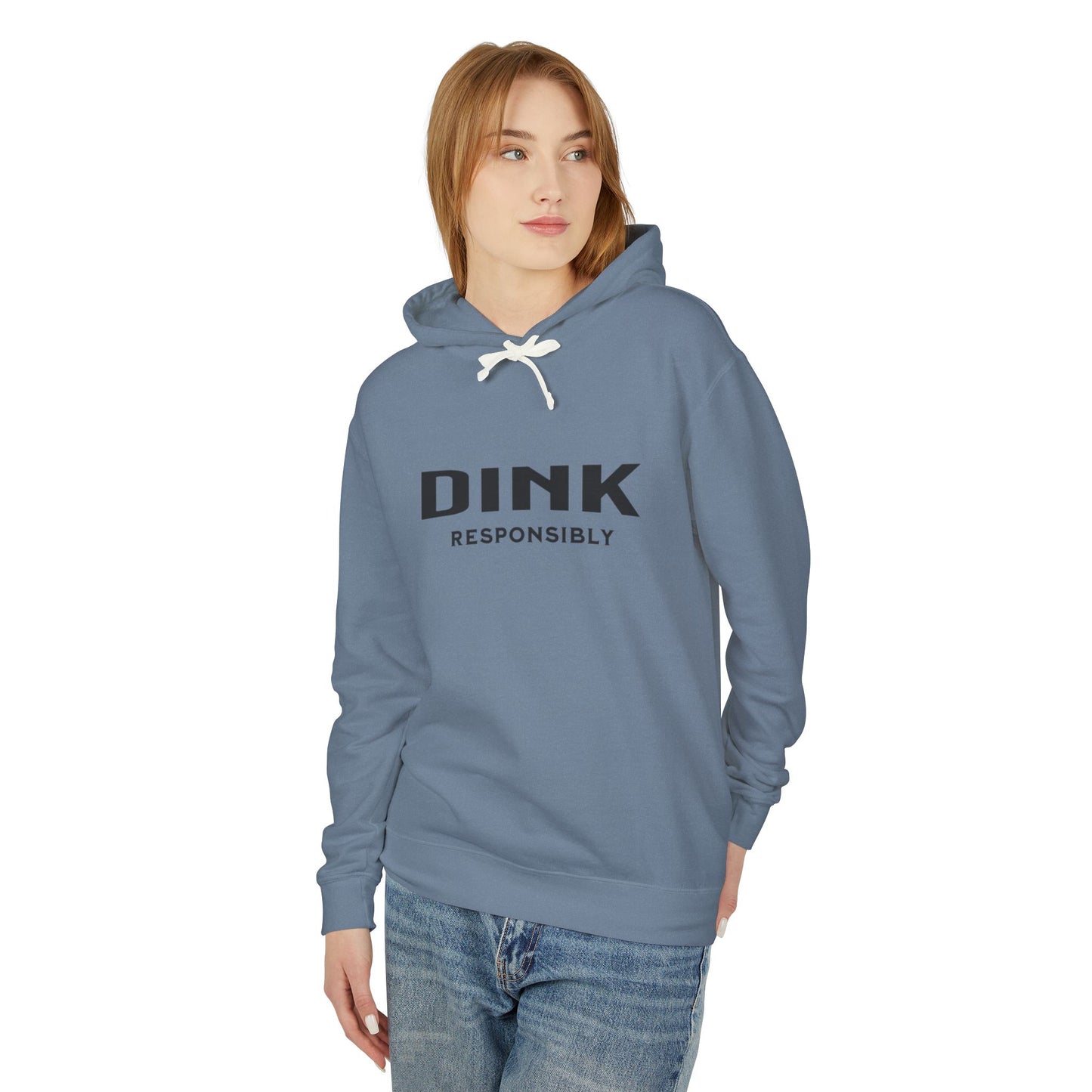 Dink Responsibly – Fun Pickleball Design" Unisex Lightweight Hooded Sweatshirt