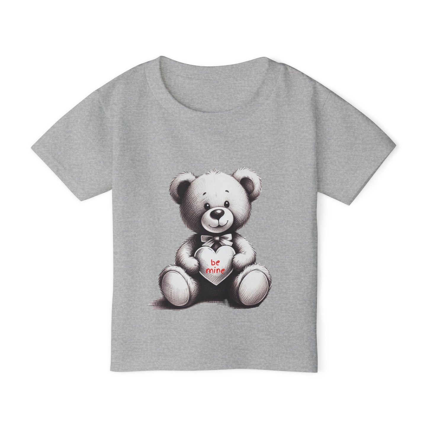 "Be Mine" – Adorable Teddy Bear Valentine’s Toddler T-shirt Valentine's Day Hearts Design