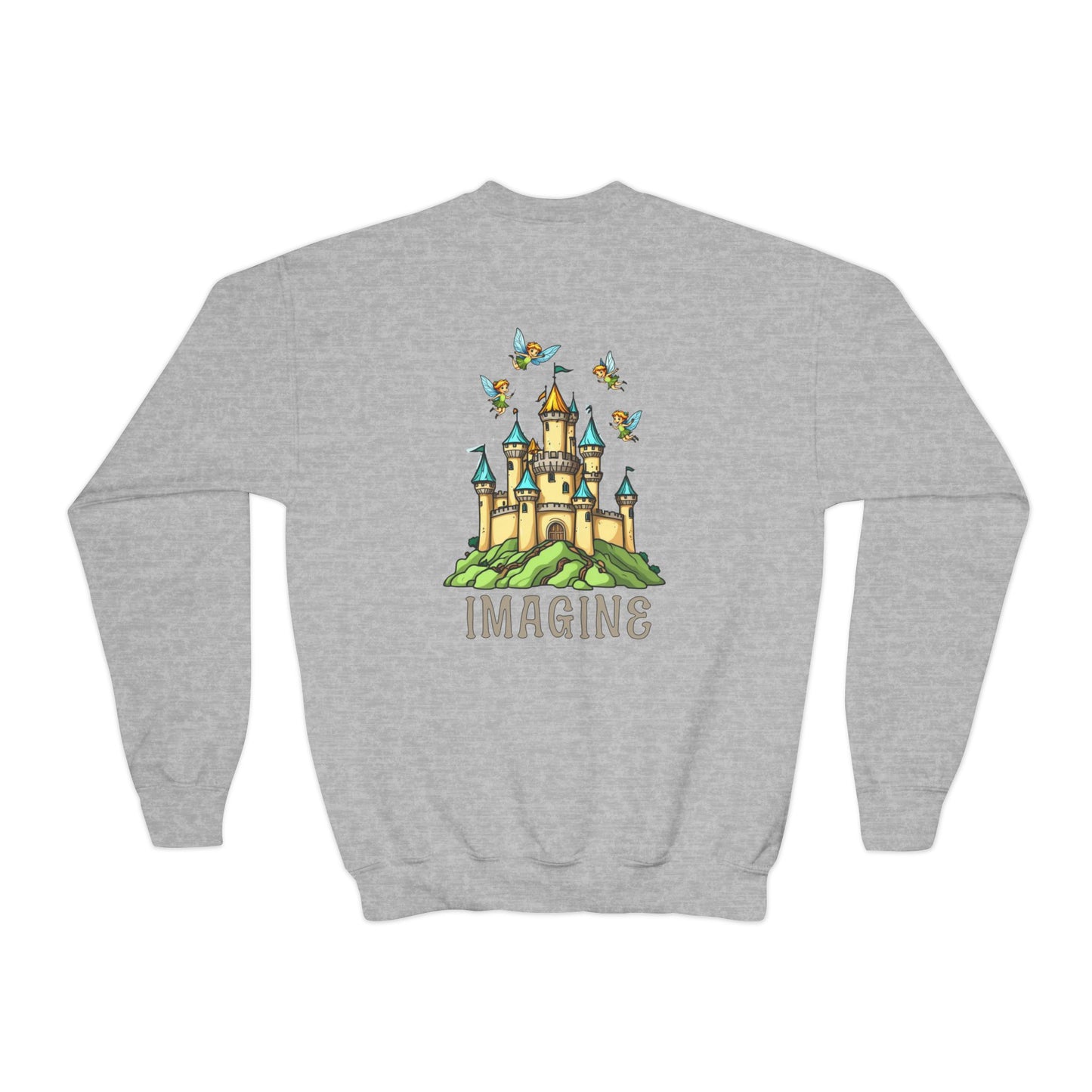 Youth Crewneck Sweatshirt - Fantasy Castle 'IMAGINE' Design