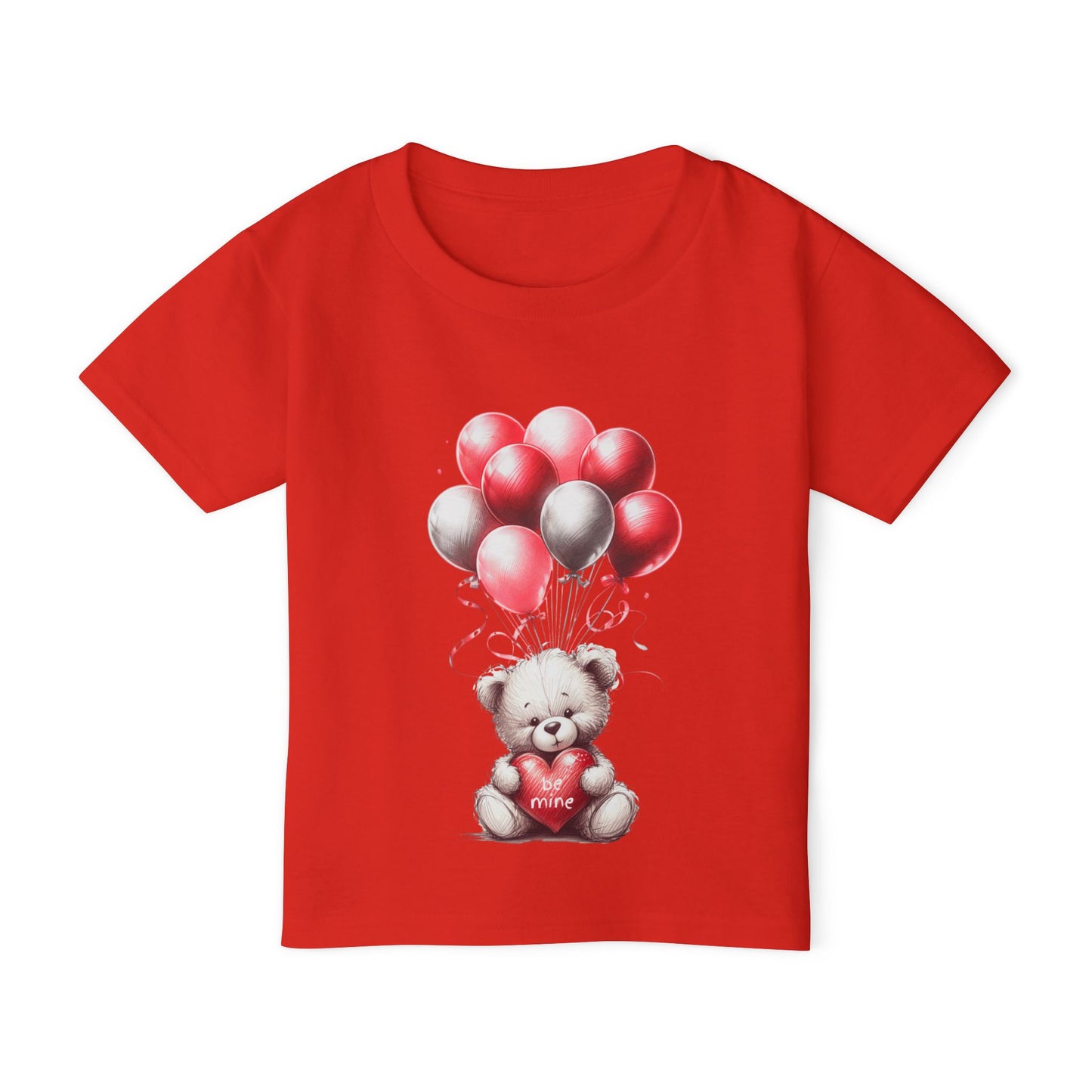 "Be Mine" – Adorable Teddy Bear Valentine’s Toddler T-shirt Valentine's Day Hearts Design