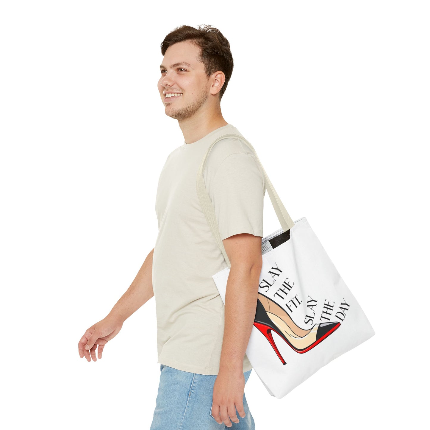 Tote Bag - Slay the Fit, Slay the Day Stiletto Design