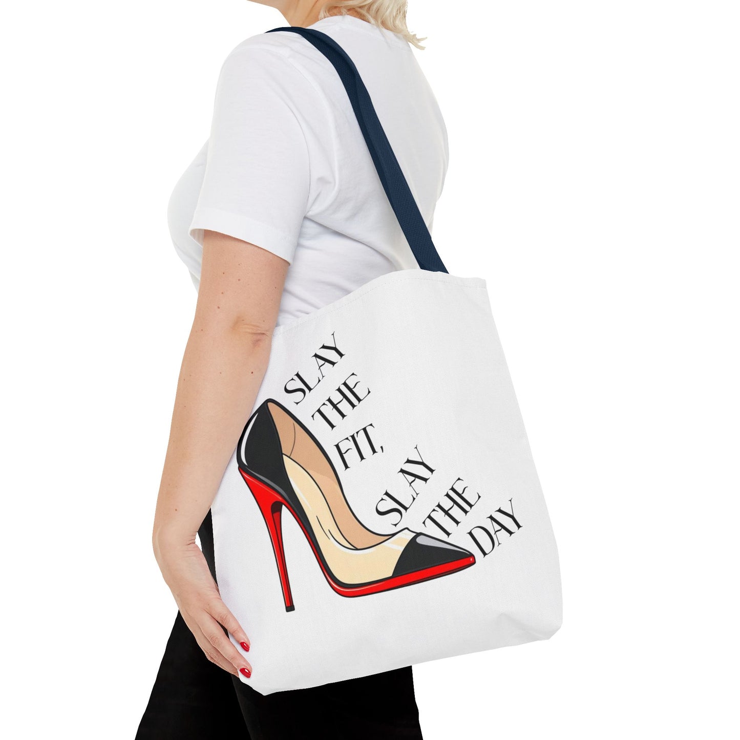 Tote Bag - Slay the Fit, Slay the Day Stiletto Design