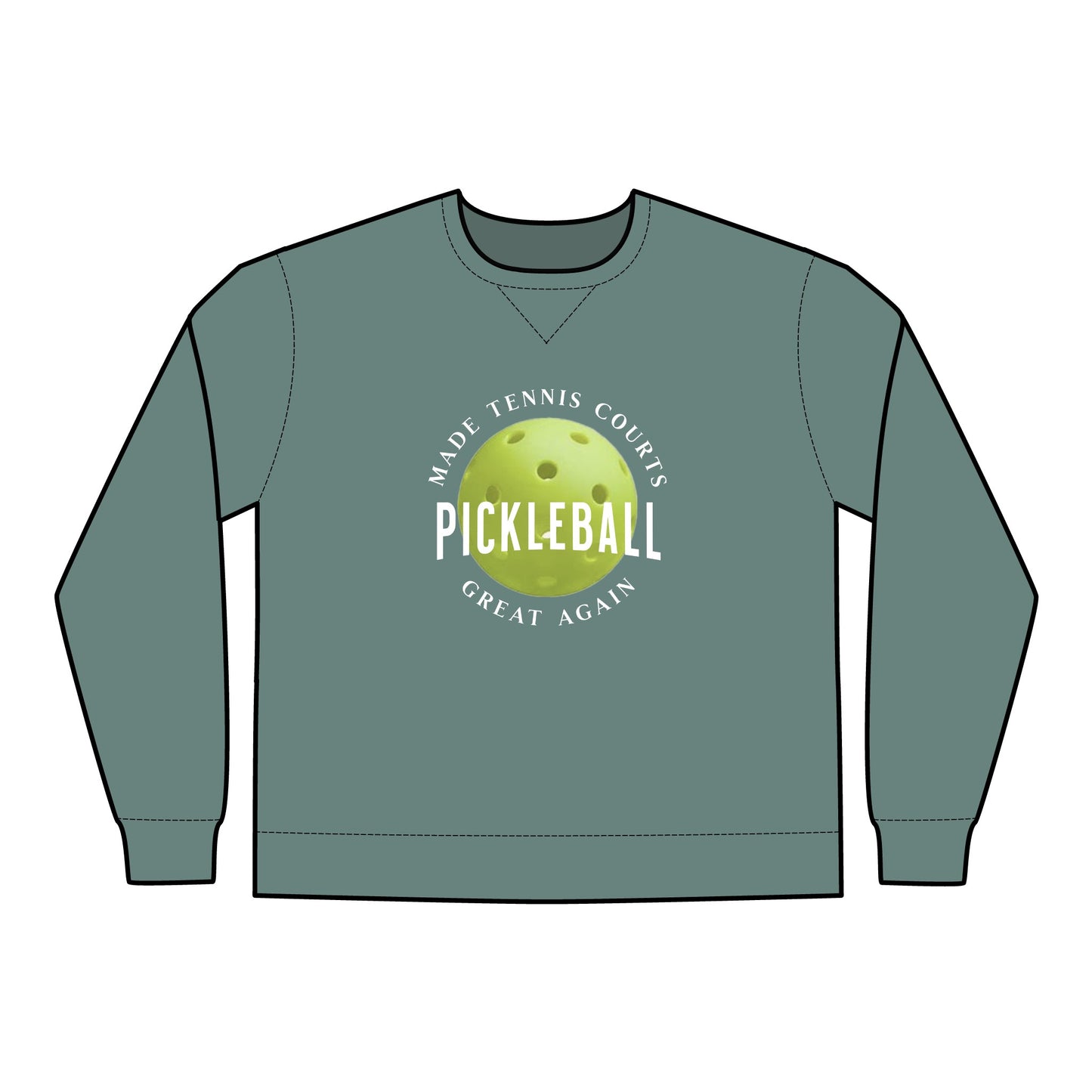 'Pickleball made tennis courts great again' Unisex ComfortWash® Garment Dyed Crewneck Sweatshirt
