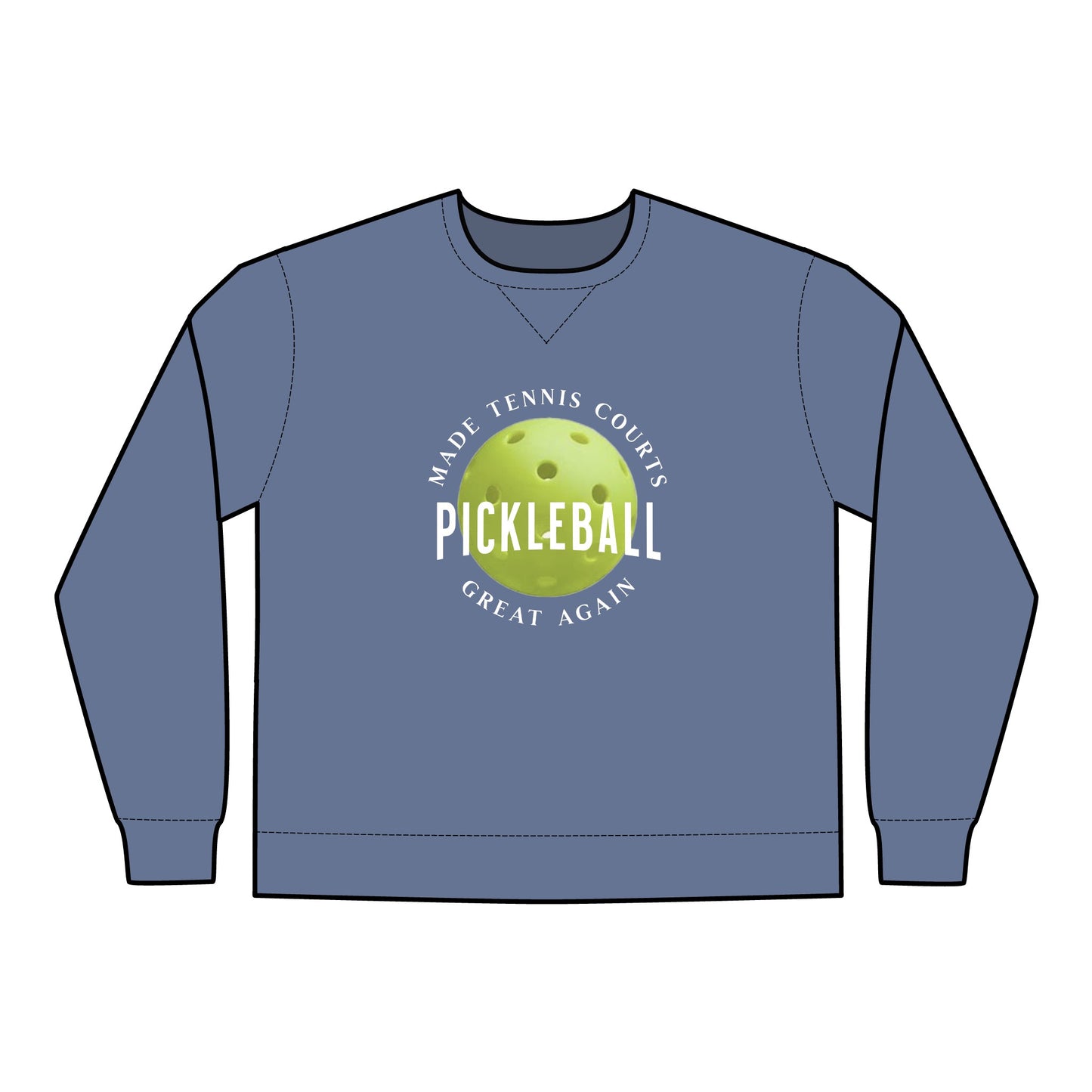 'Pickleball made tennis courts great again' Unisex ComfortWash® Garment Dyed Crewneck Sweatshirt