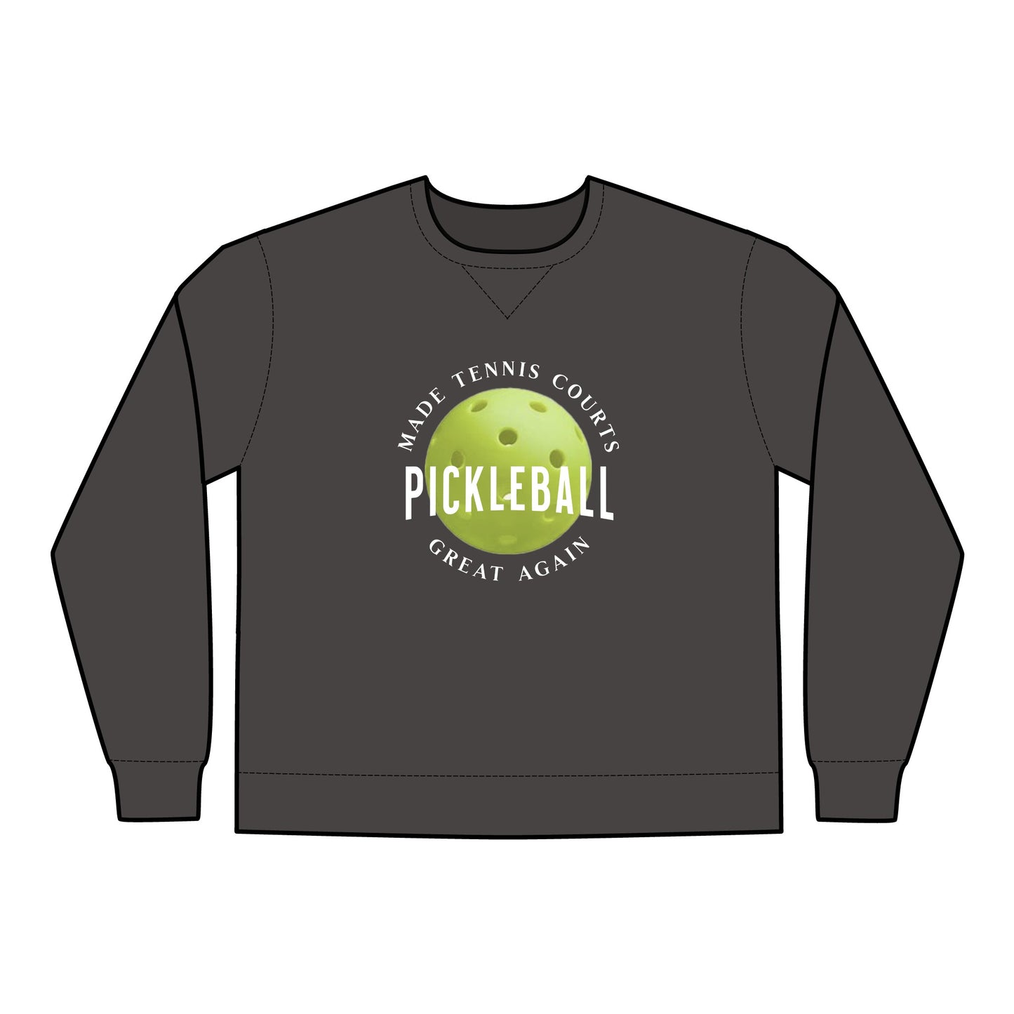 'Pickleball made tennis courts great again' Unisex ComfortWash® Garment Dyed Crewneck Sweatshirt