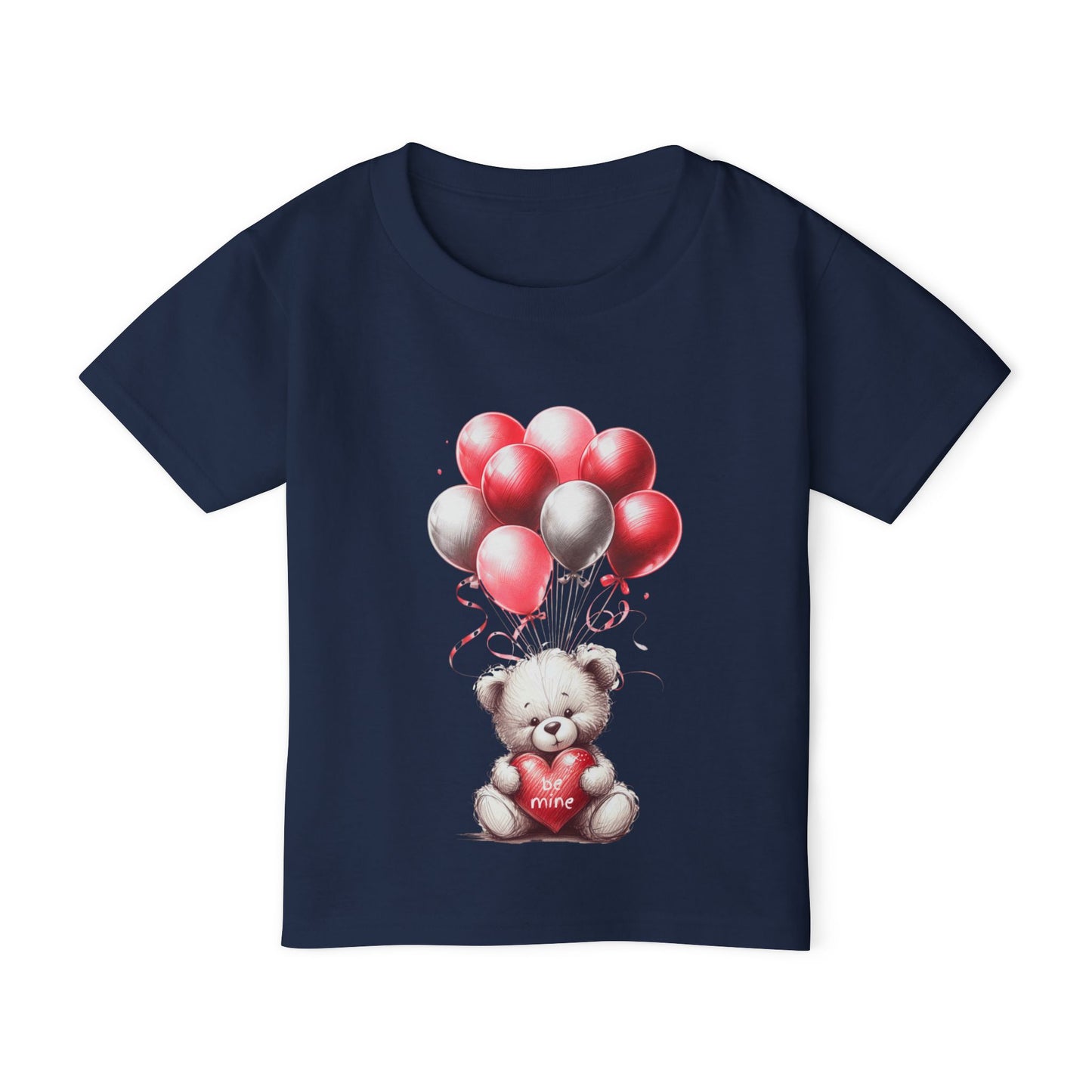 "Be Mine" – Adorable Teddy Bear Valentine’s Toddler T-shirt Valentine's Day Hearts Design