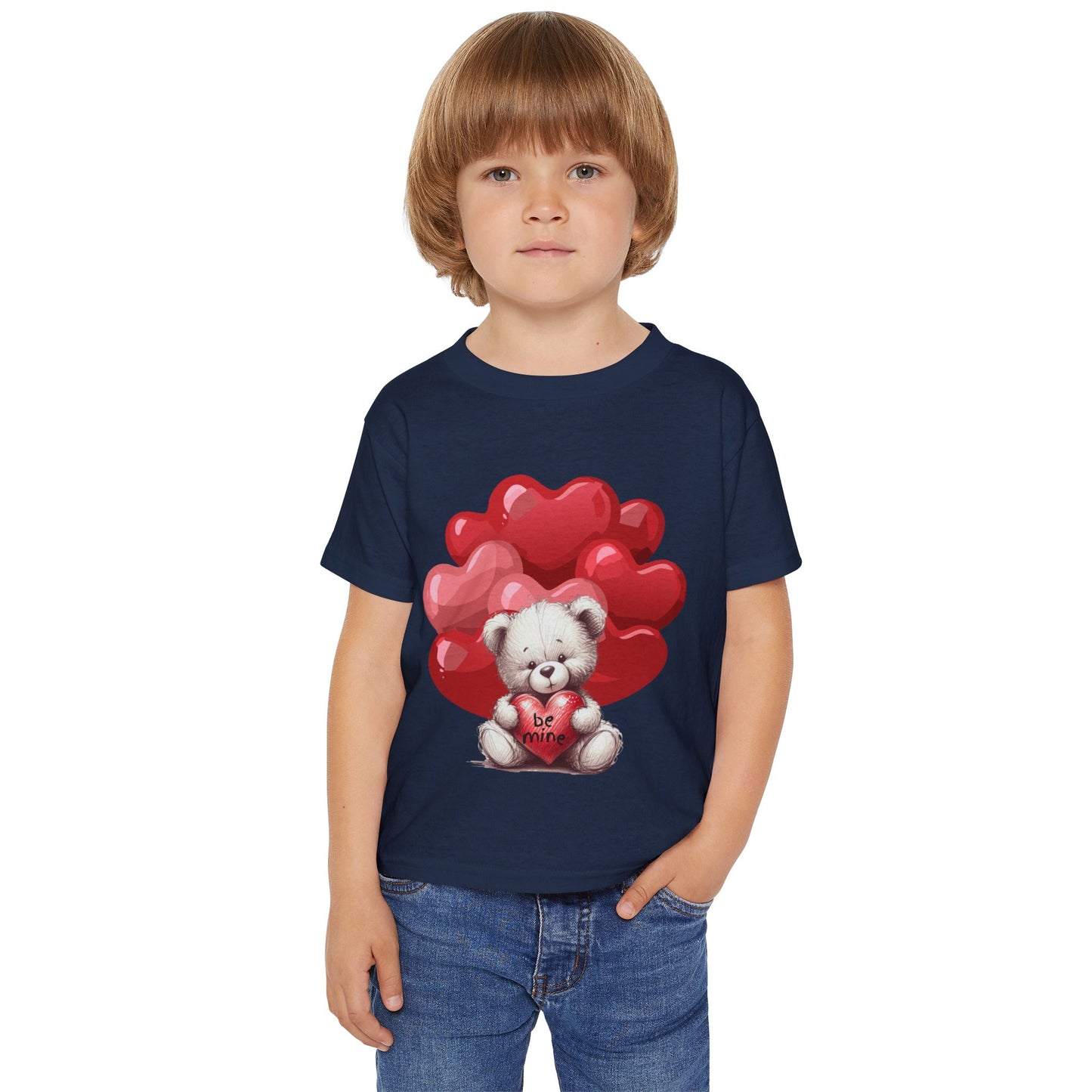 Toddler T-shirt - Valentines BE MINE Bear And Heart Design