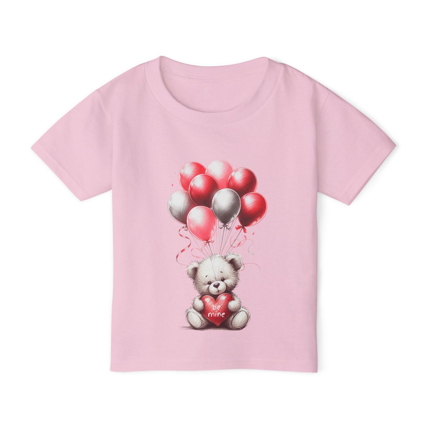 "Be Mine" – Adorable Teddy Bear Valentine’s Toddler T-shirt Valentine's Day Hearts Design