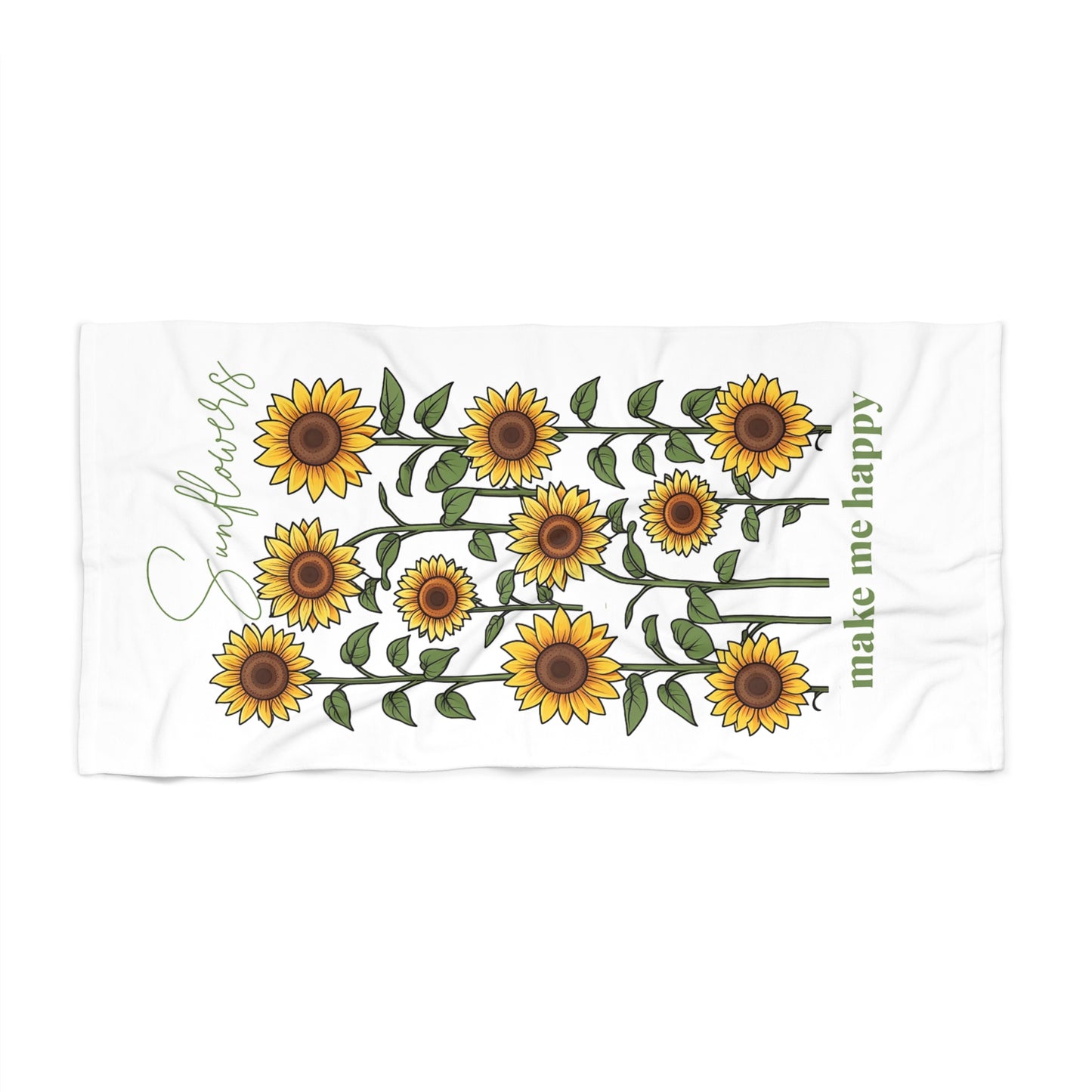 "Sunflowers Make Me Happy" beach towel!