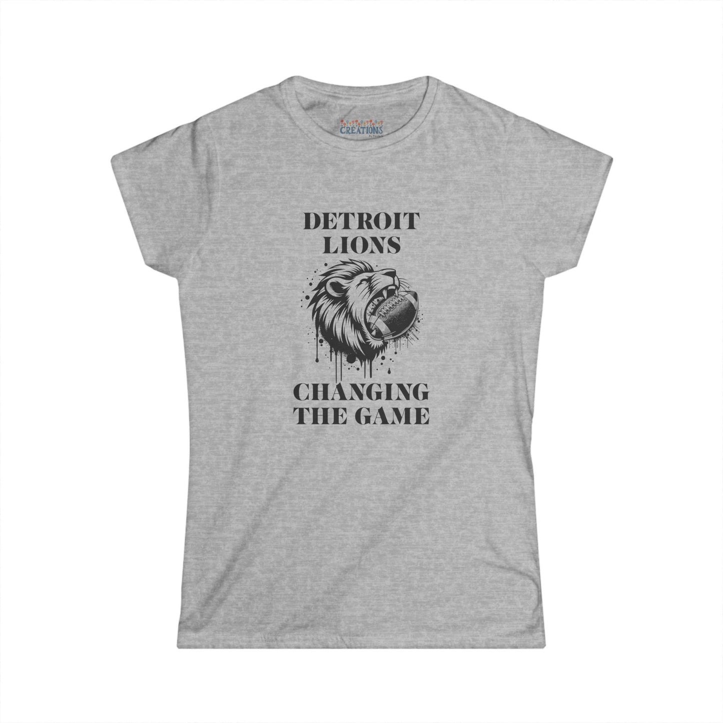 Detroit Lion's Women's Tee with "CHANGING THE GAME"