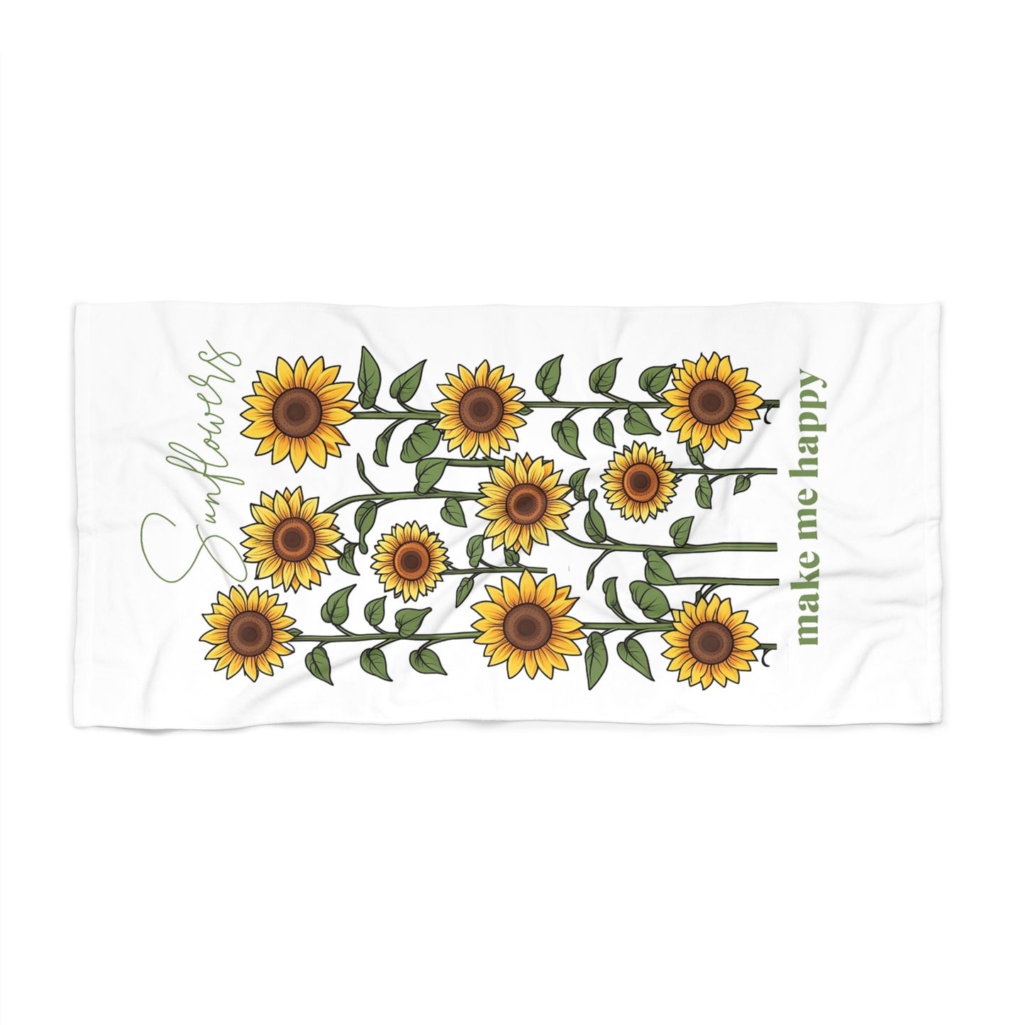 "Sunflowers Make Me Happy" beach towel!