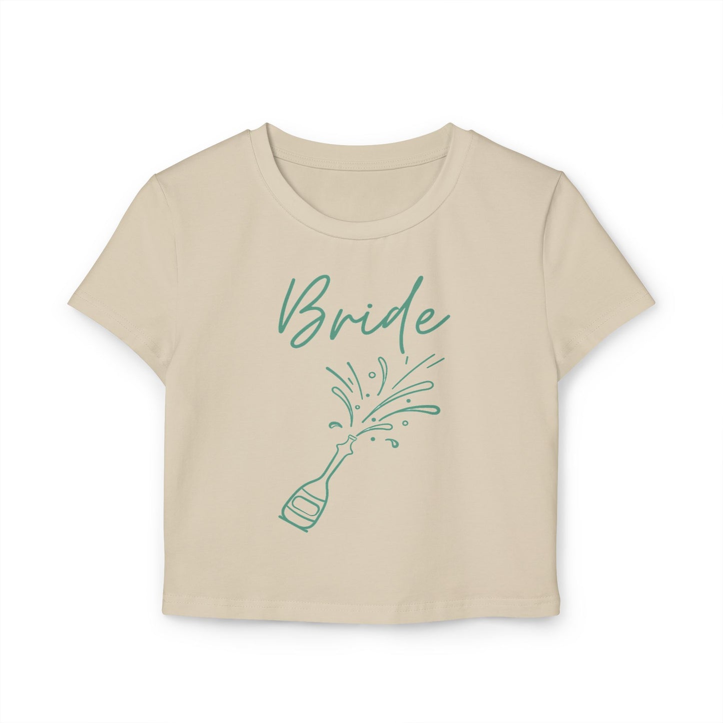 Bride's Cute Women's Baby Tee with champaign bottle
