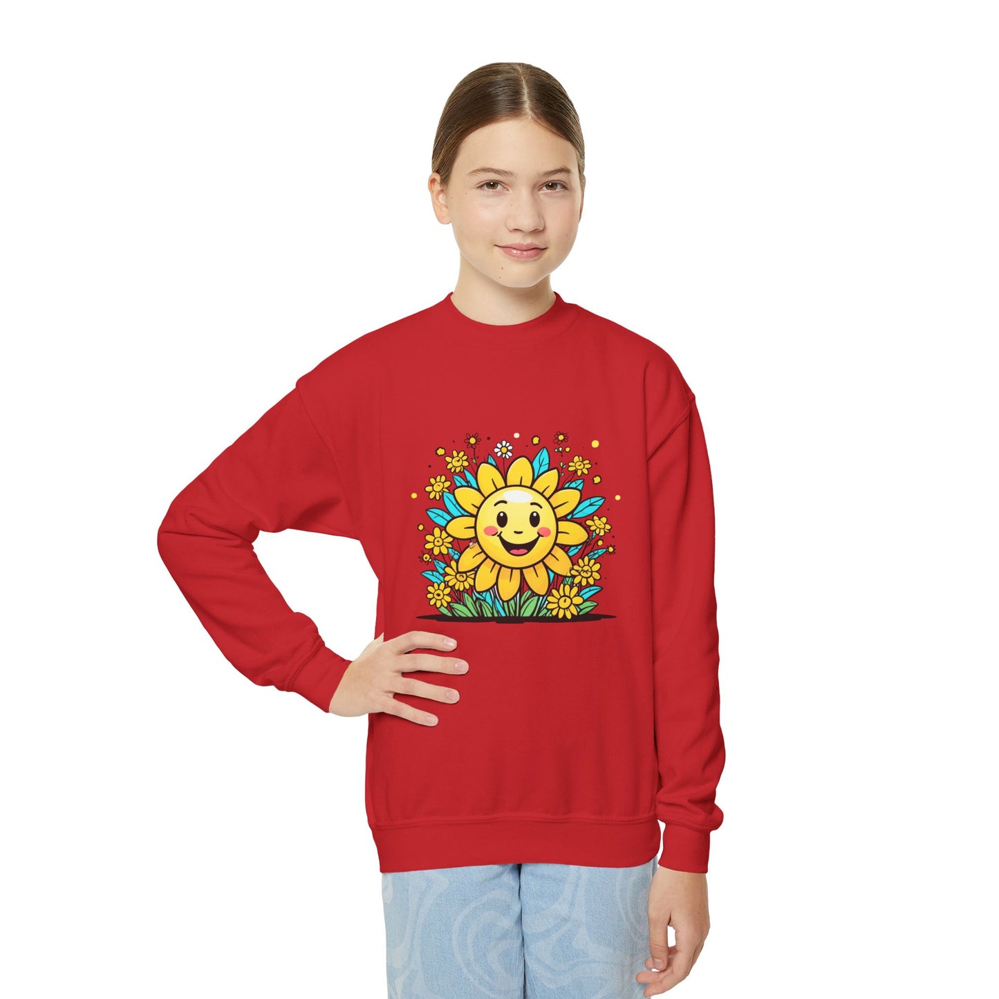 Sunshine and Flowers Youth Crewneck Sweatshirt