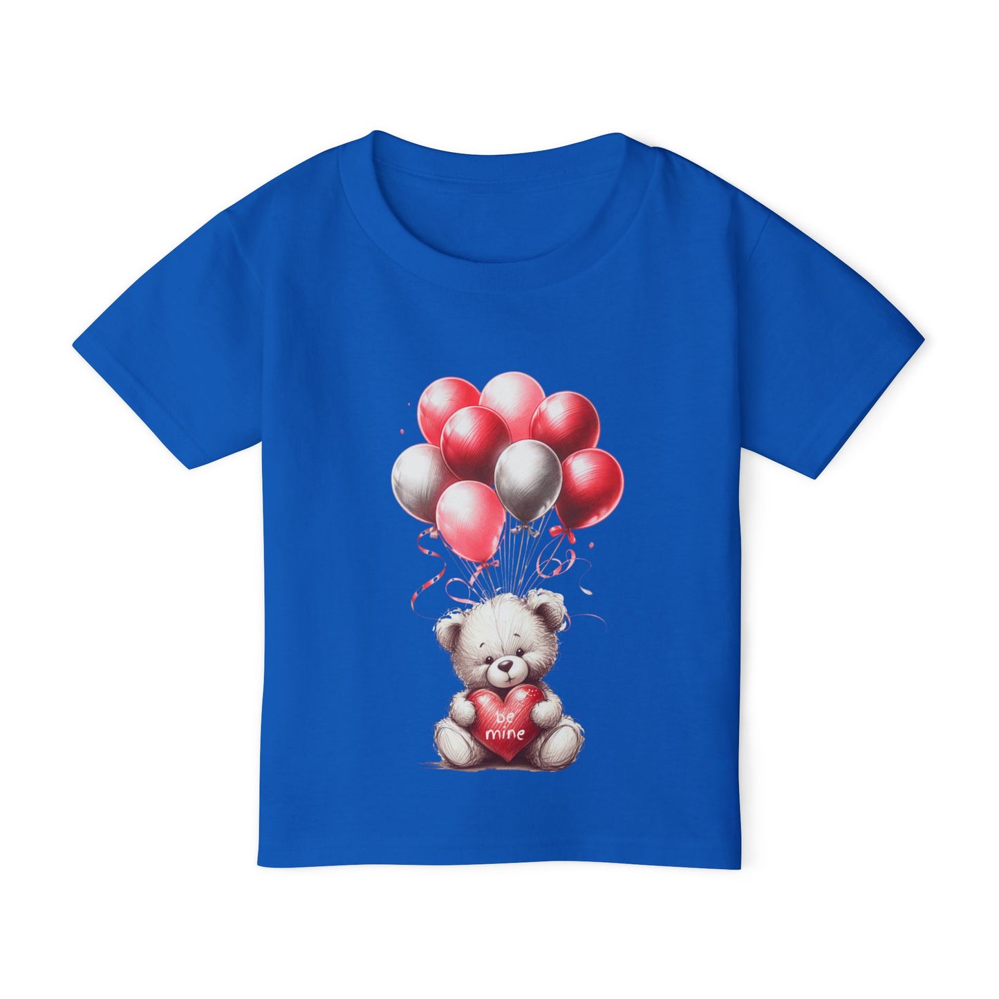"Be Mine" – Adorable Teddy Bear Valentine’s Toddler T-shirt Valentine's Day Hearts Design