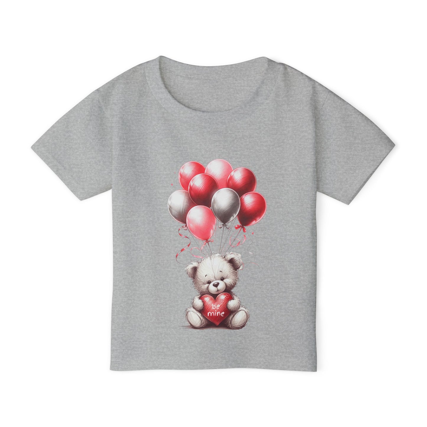"Be Mine" – Adorable Teddy Bear Valentine’s Toddler T-shirt Valentine's Day Hearts Design