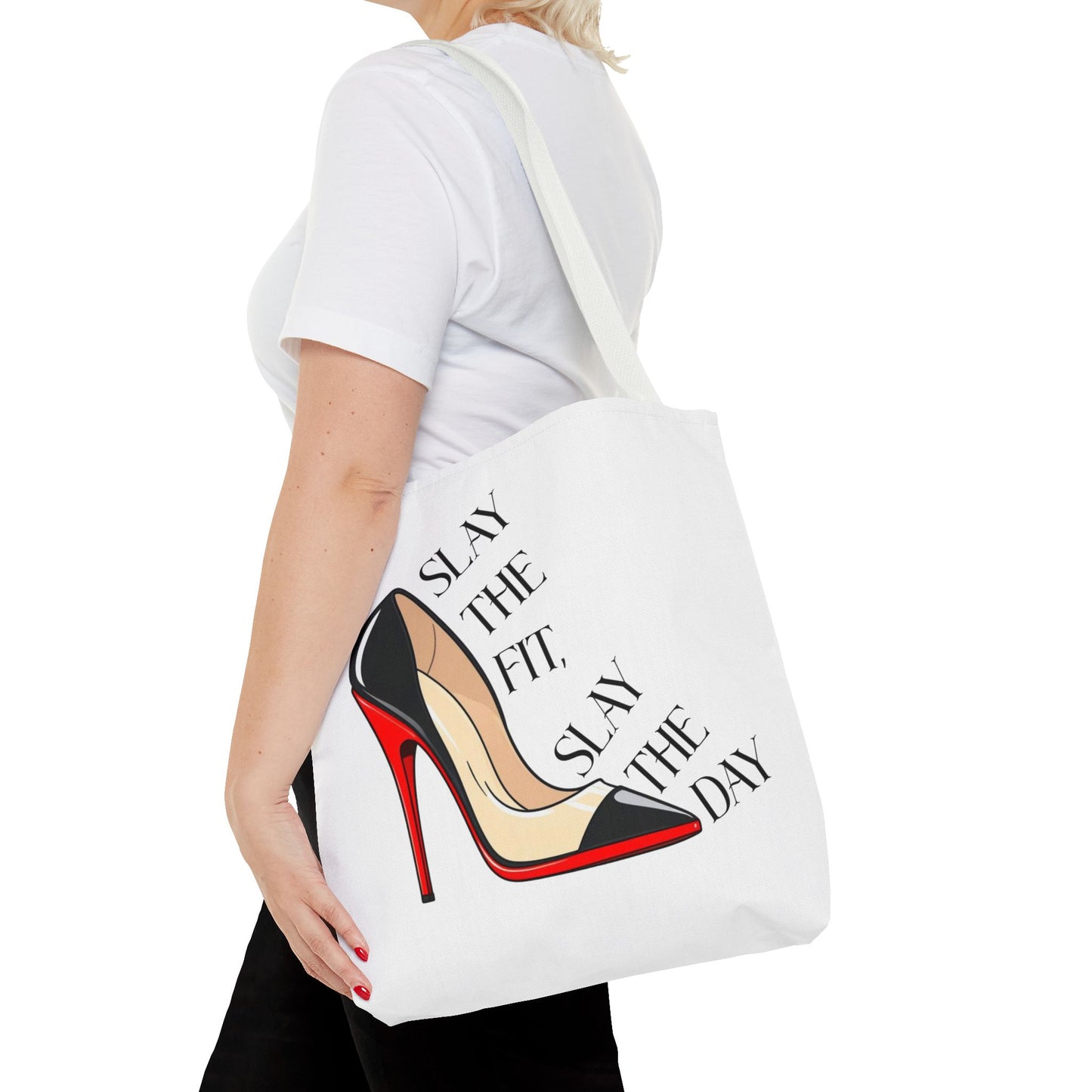 Tote Bag - Slay the Fit, Slay the Day Stiletto Design