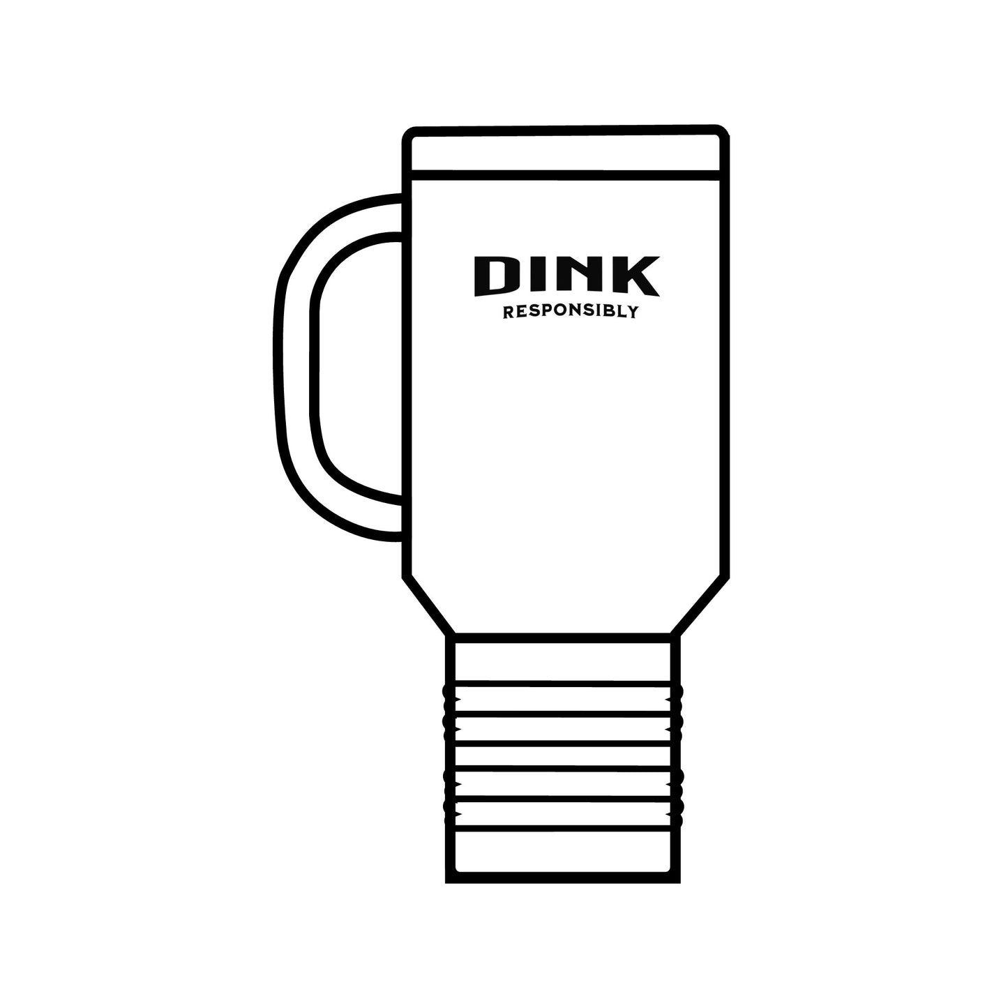 "Dink Responsibly Pickleball Tumbler – Fun & Stylish Pickleball Design" Copy of Insulated Travel Mug, 40oz