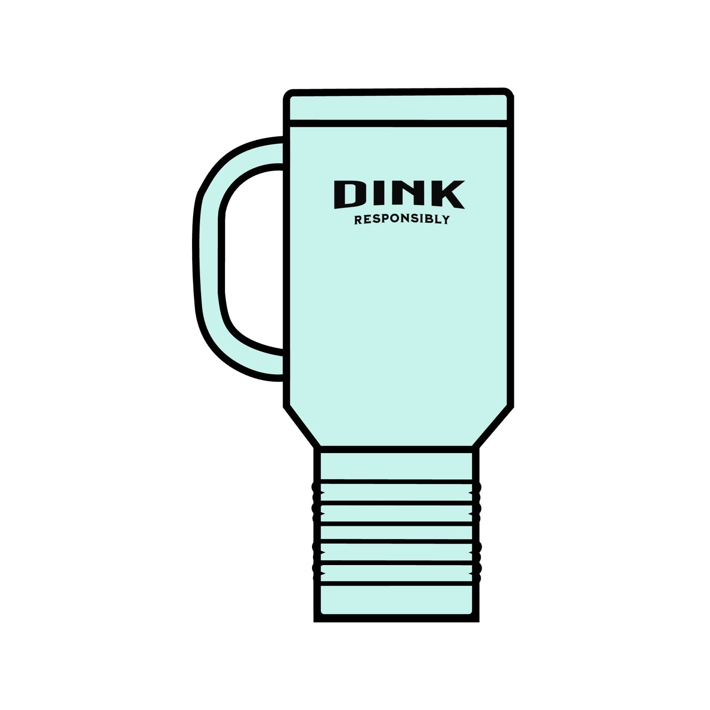 "Dink Responsibly Pickleball Tumbler – Fun & Stylish Pickleball Design" Copy of Insulated Travel Mug, 40oz