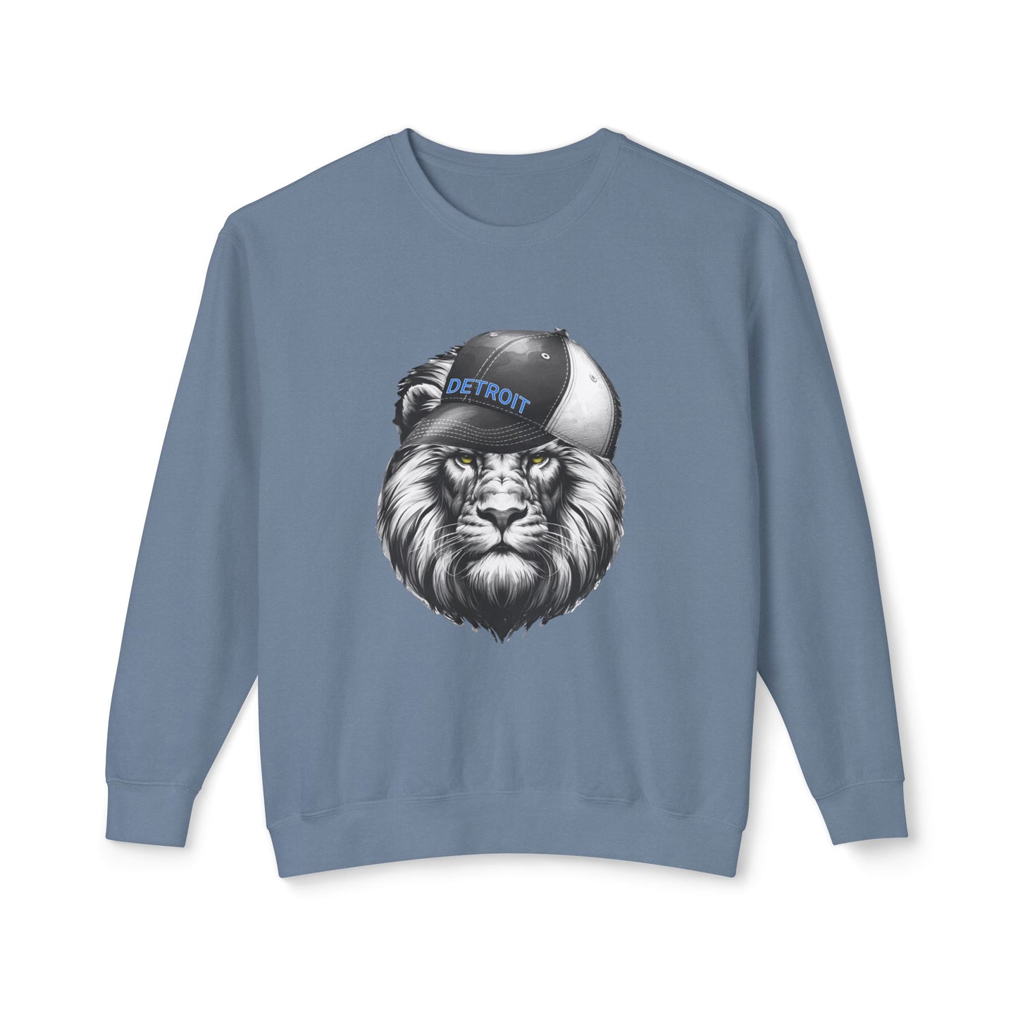 Detroit Lions Lightweight Sweatshirt with Black and White Lion Design