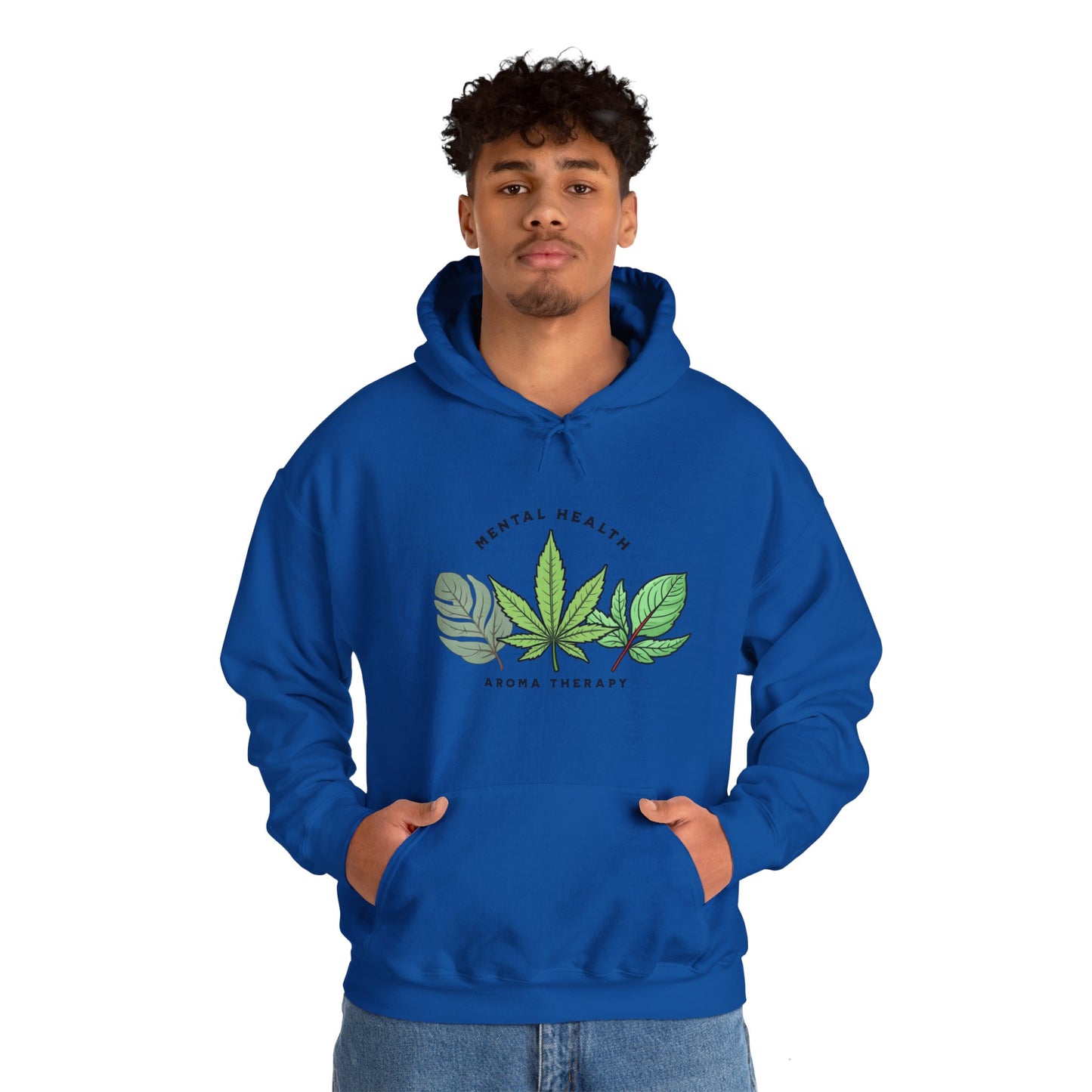 Aroma Therapy Hoodie – Lavender, Marijuana, and Eucalyptus Leaf DesignUnisex Heavy Blend™ Hooded Sweatshirt