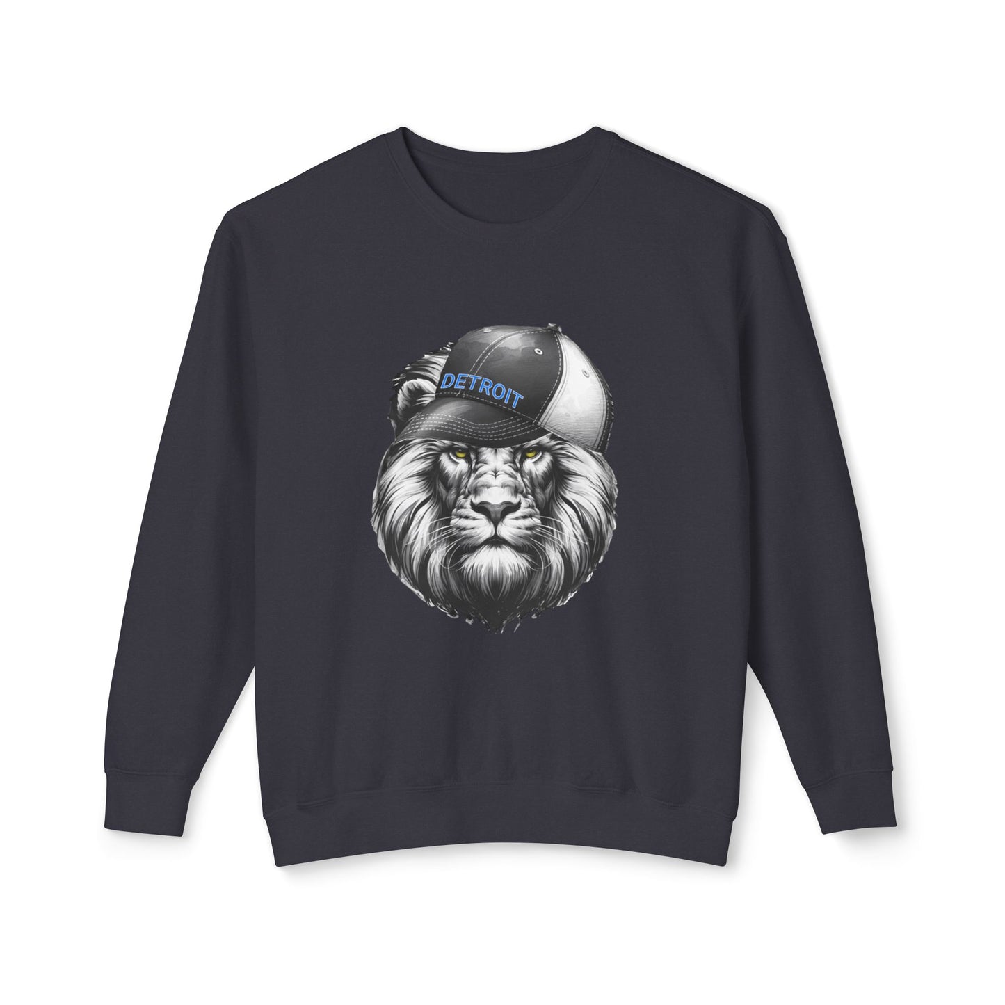 Detroit Lions Lightweight Sweatshirt with Black and White Lion Design