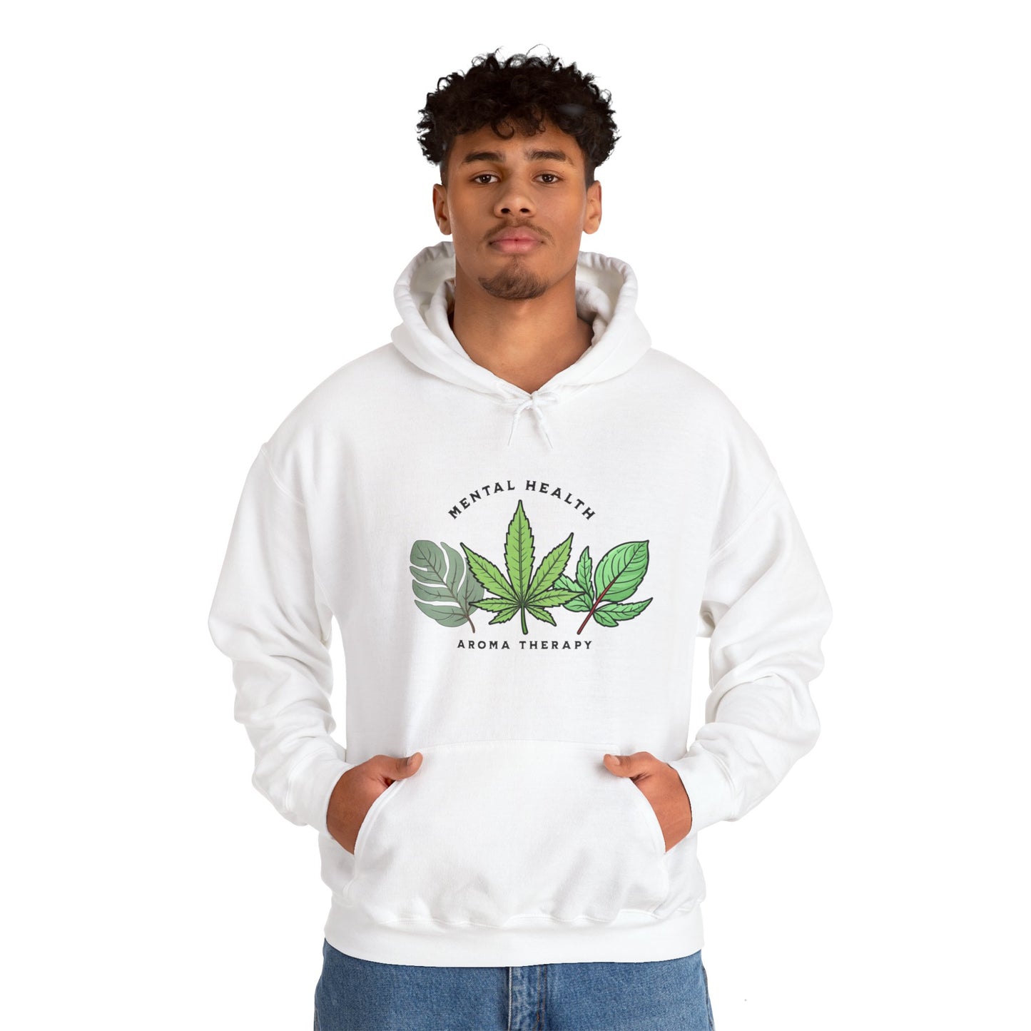 Aroma Therapy Hoodie – Lavender, Marijuana, and Eucalyptus Leaf DesignUnisex Heavy Blend™ Hooded Sweatshirt