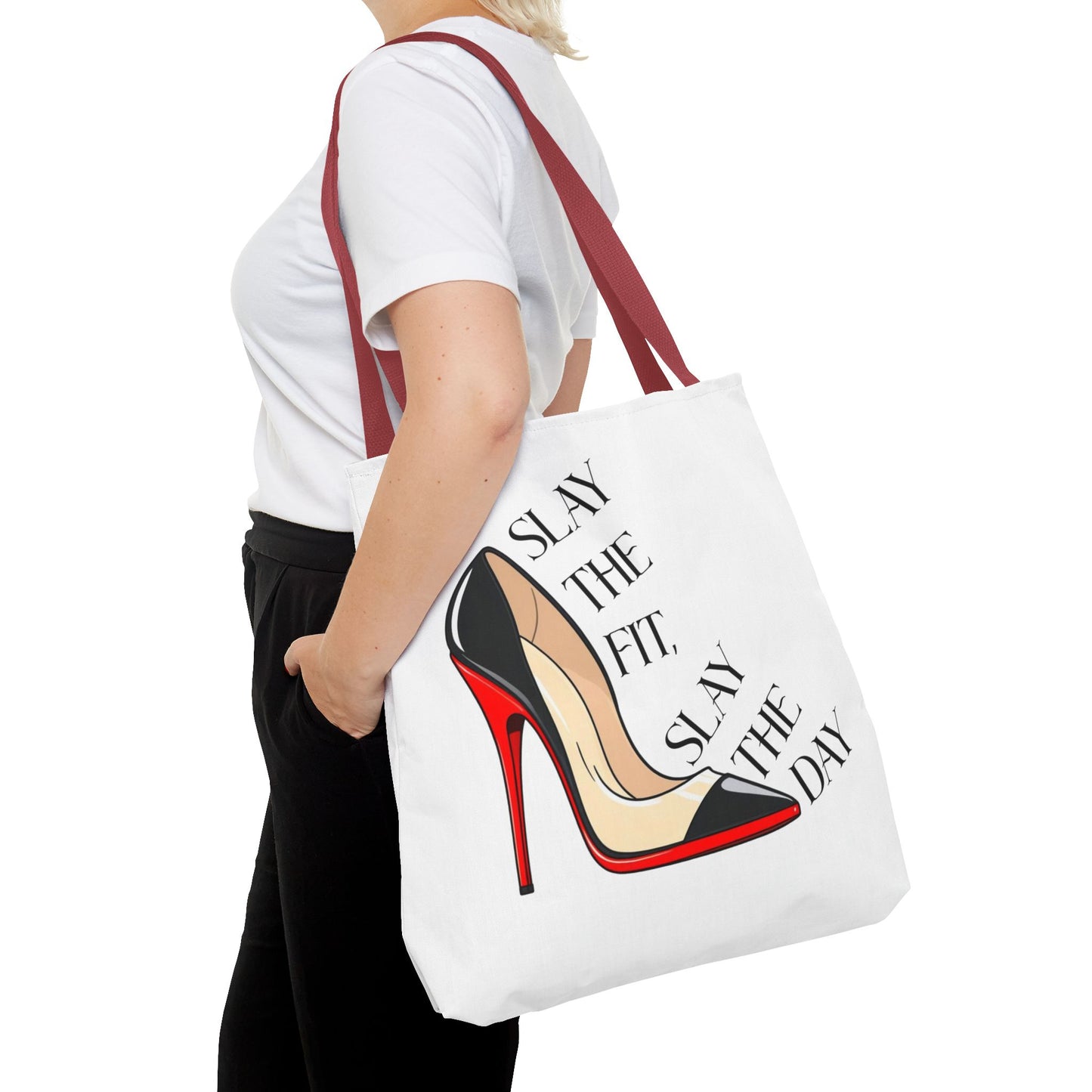 Tote Bag - Slay the Fit, Slay the Day Stiletto Design