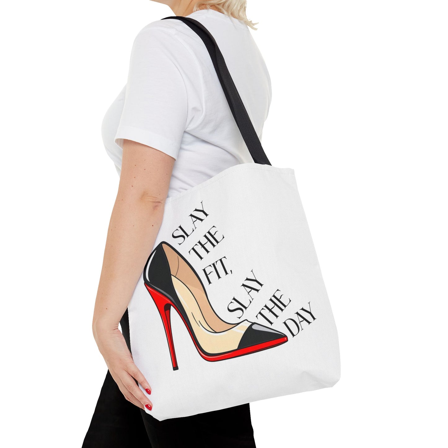 Tote Bag - Slay the Fit, Slay the Day Stiletto Design