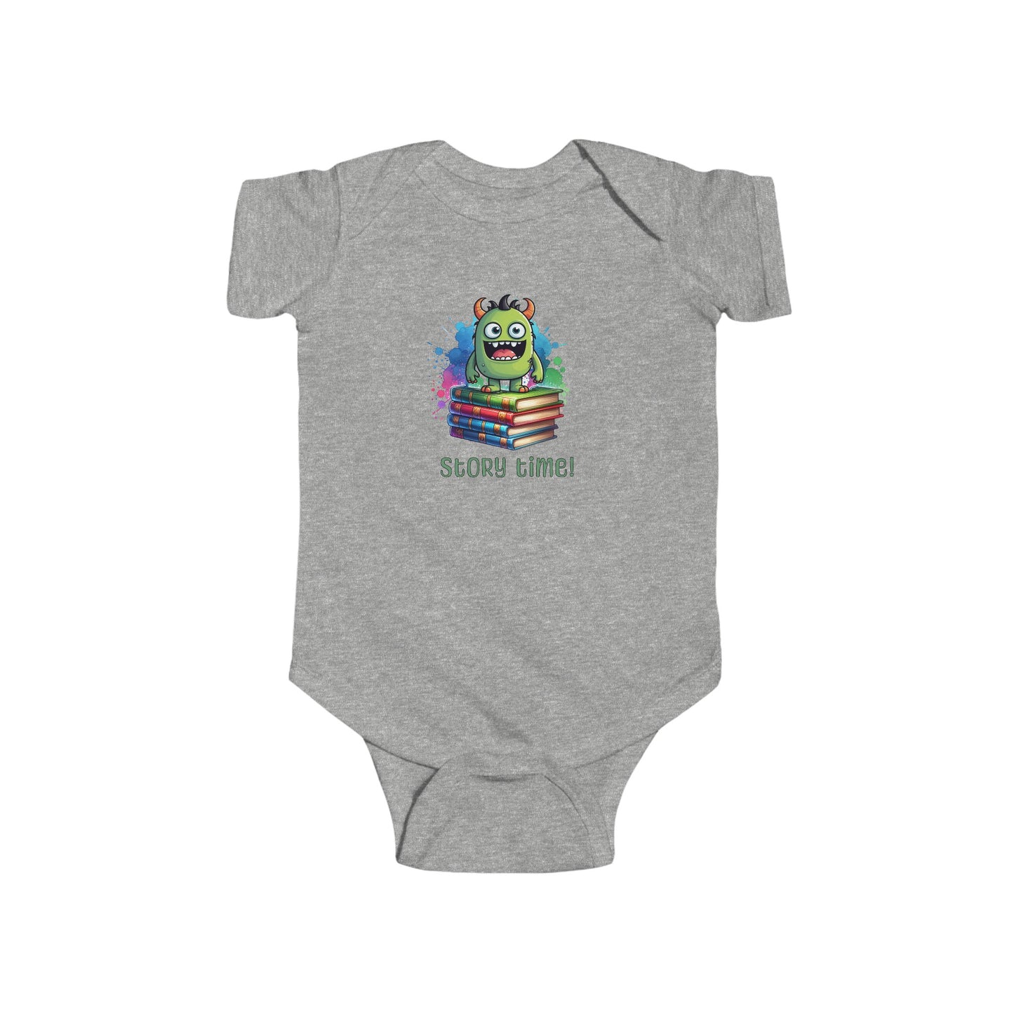 Baby Bodysuit - Happy Monster Story Time Design