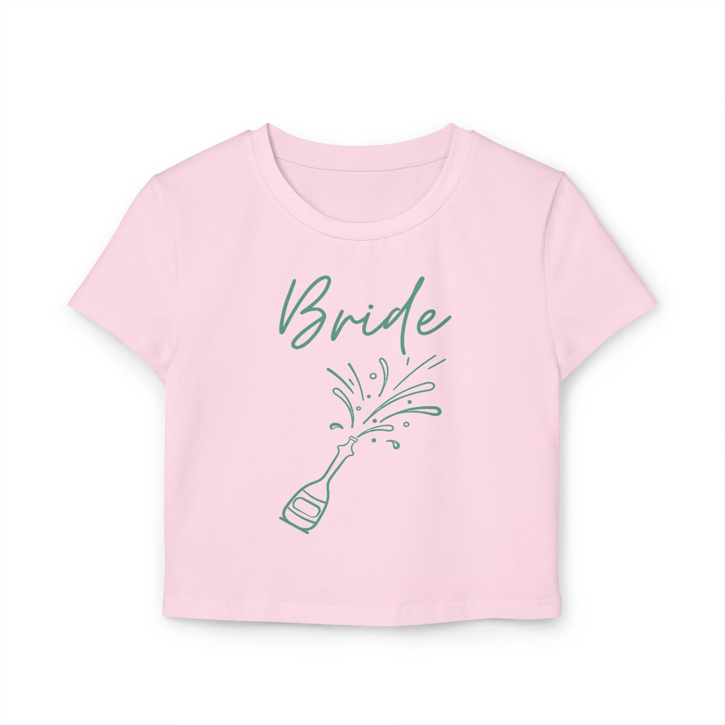 Bride's Cute Women's Baby Tee with champaign bottle