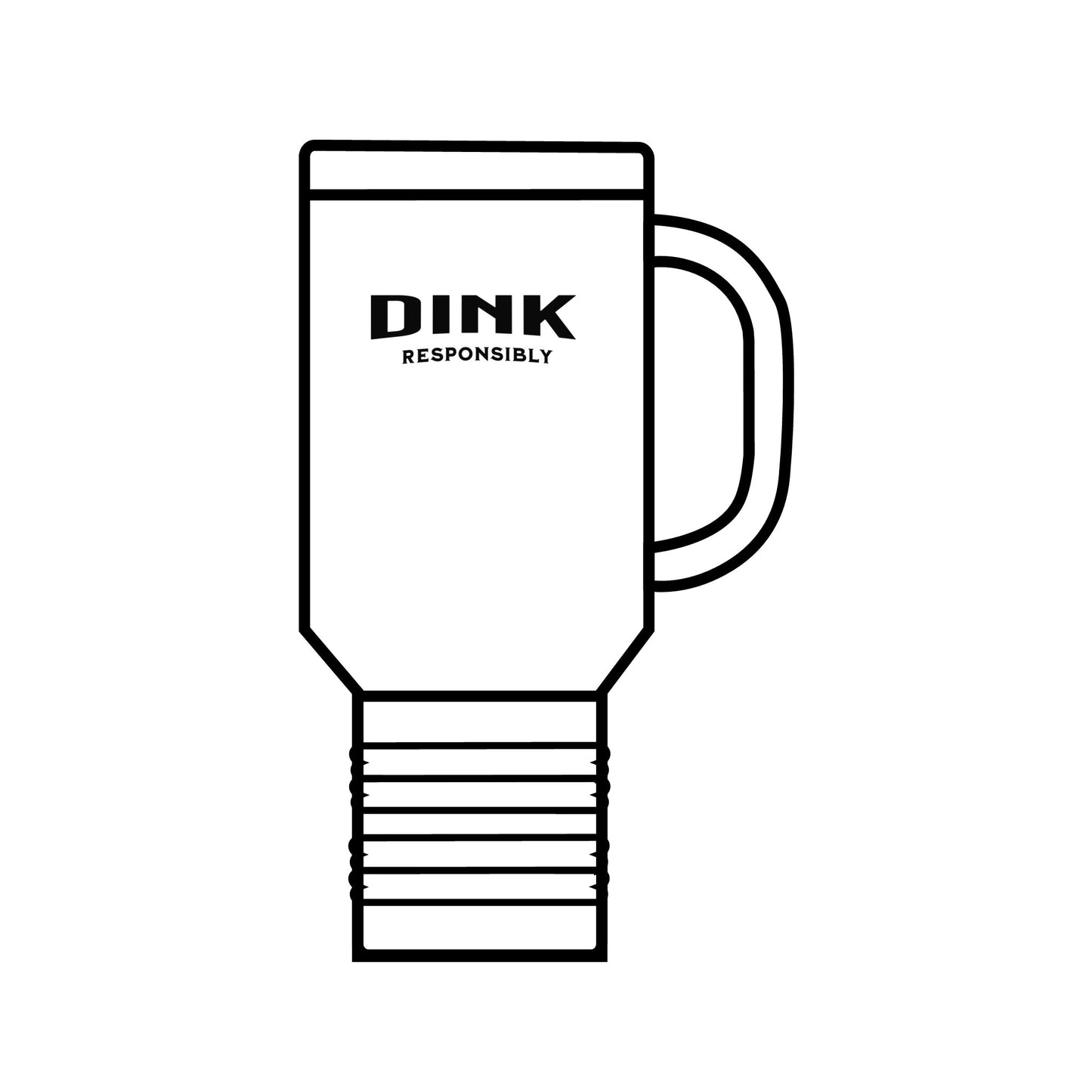 "Dink Responsibly Pickleball Tumbler – Fun & Stylish Pickleball Design" Copy of Insulated Travel Mug, 40oz