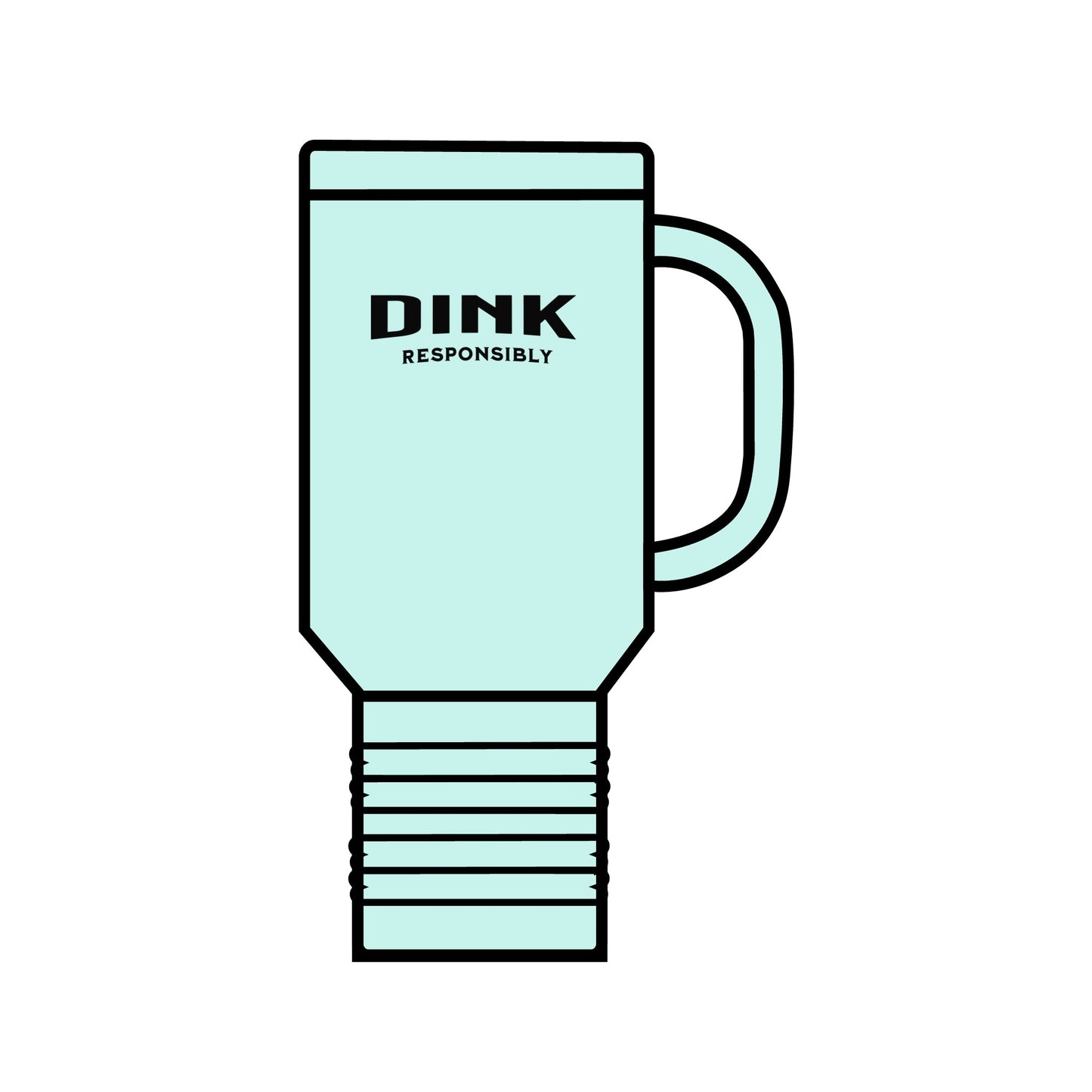 "Dink Responsibly Pickleball Tumbler – Fun & Stylish Pickleball Design" Copy of Insulated Travel Mug, 40oz
