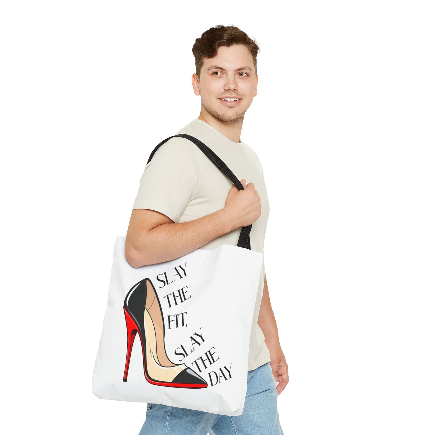 Tote Bag - Slay the Fit, Slay the Day Stiletto Design