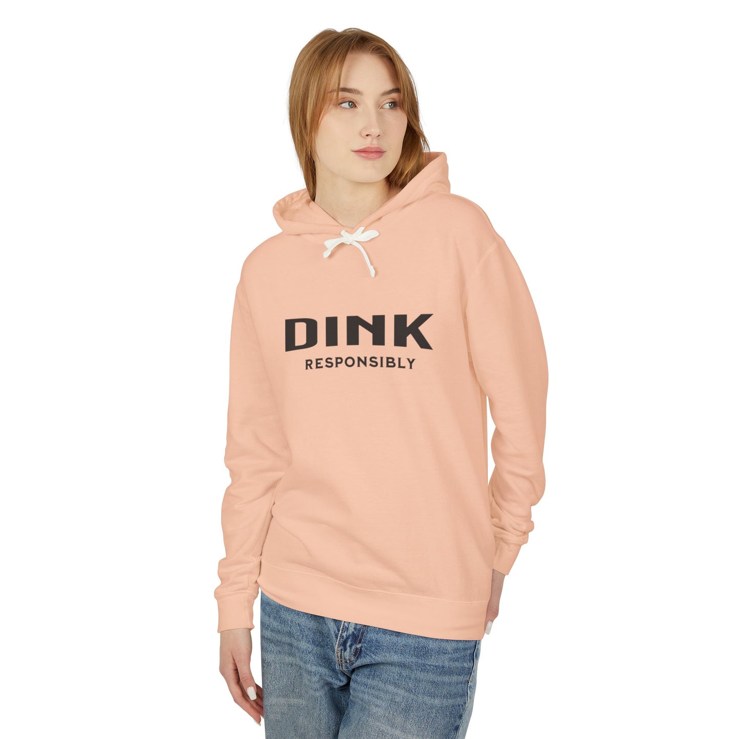 Dink Responsibly – Fun Pickleball Design" Unisex Lightweight Hooded Sweatshirt