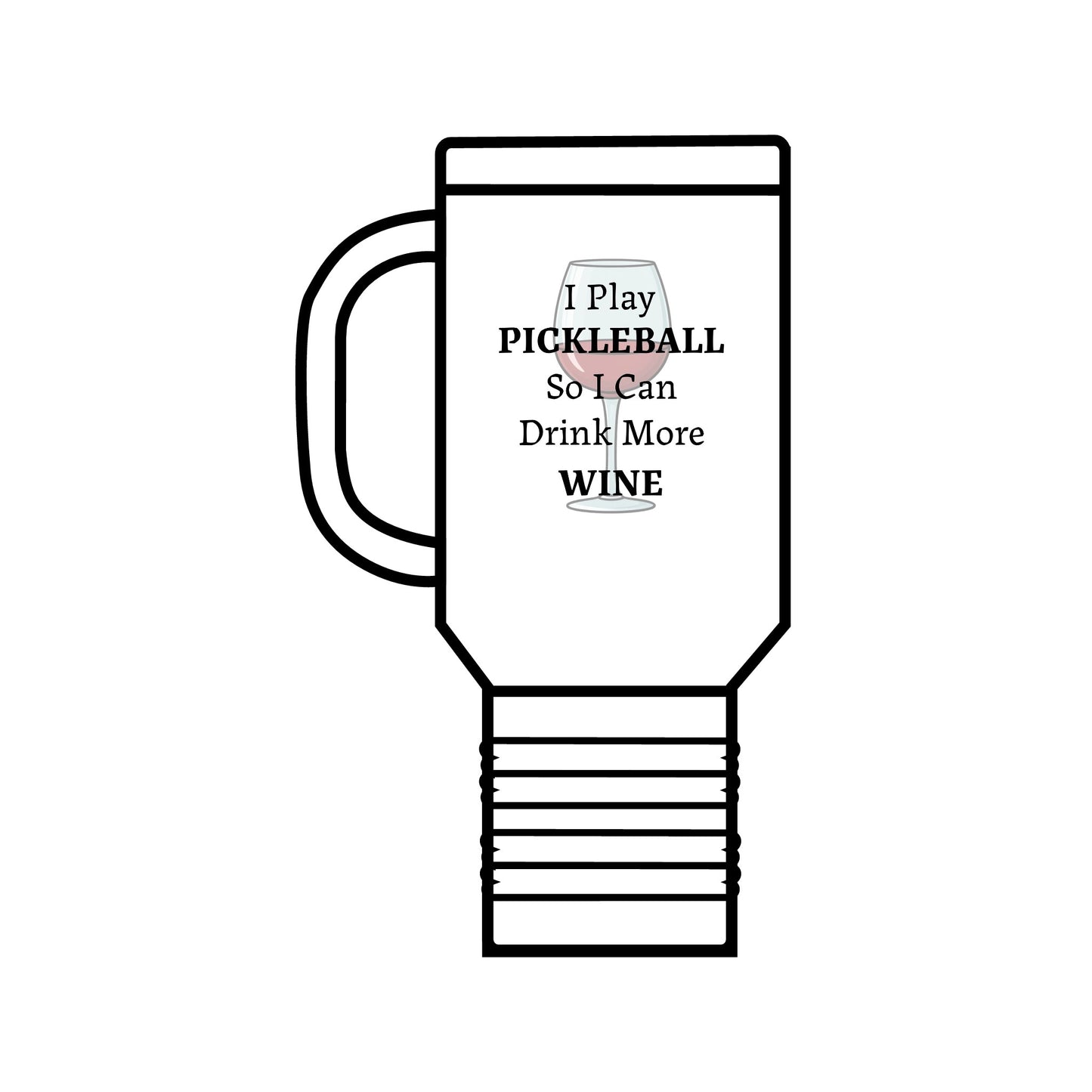 Travel Mug - Funny Wine Lover Pickleball Player Gift