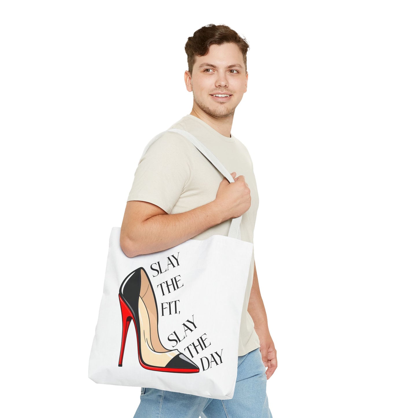 Tote Bag - Slay the Fit, Slay the Day Stiletto Design