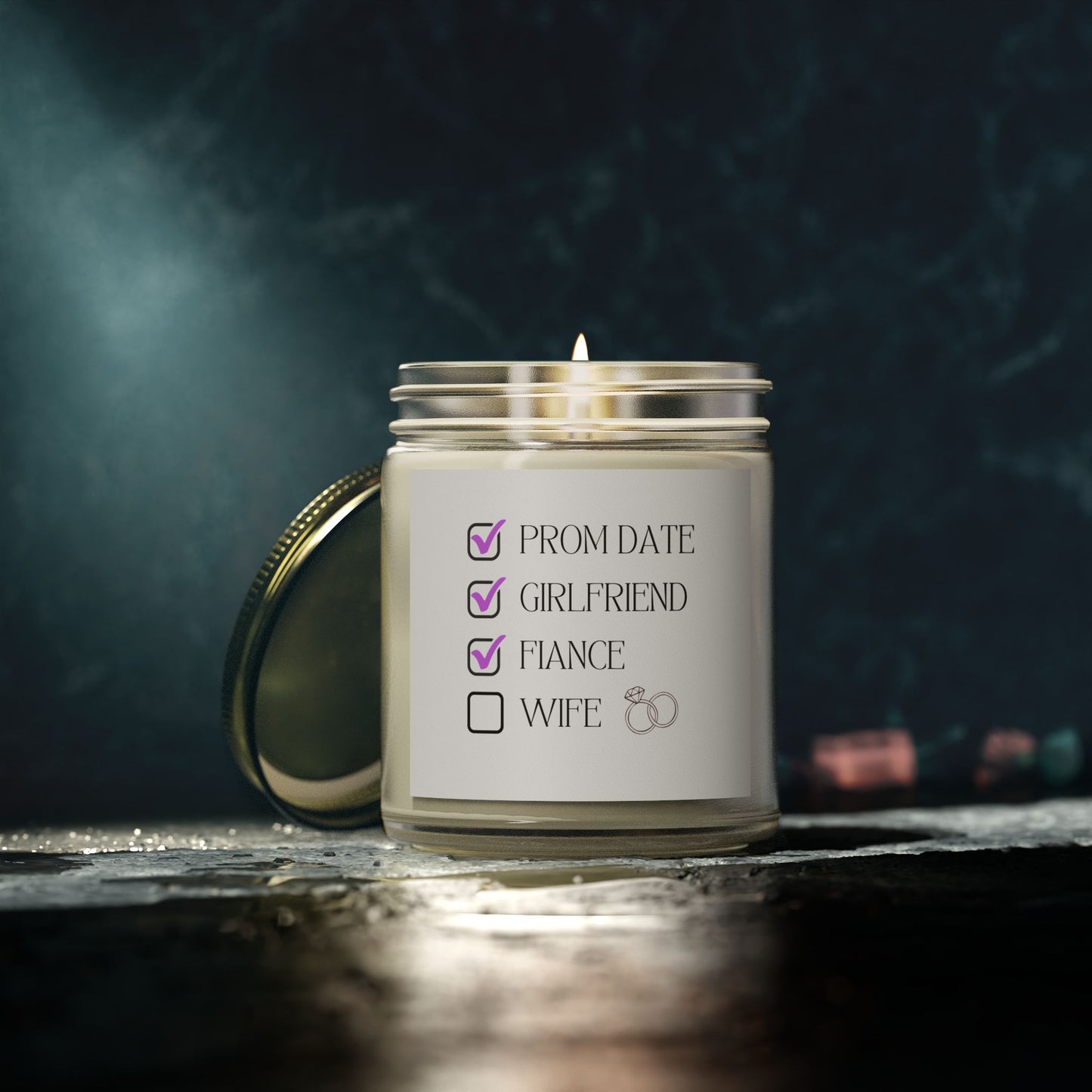 Engagement Candle Romantic Scented Candle - Coconut Apricot Wax, Perfect for Engagements & Date Nights