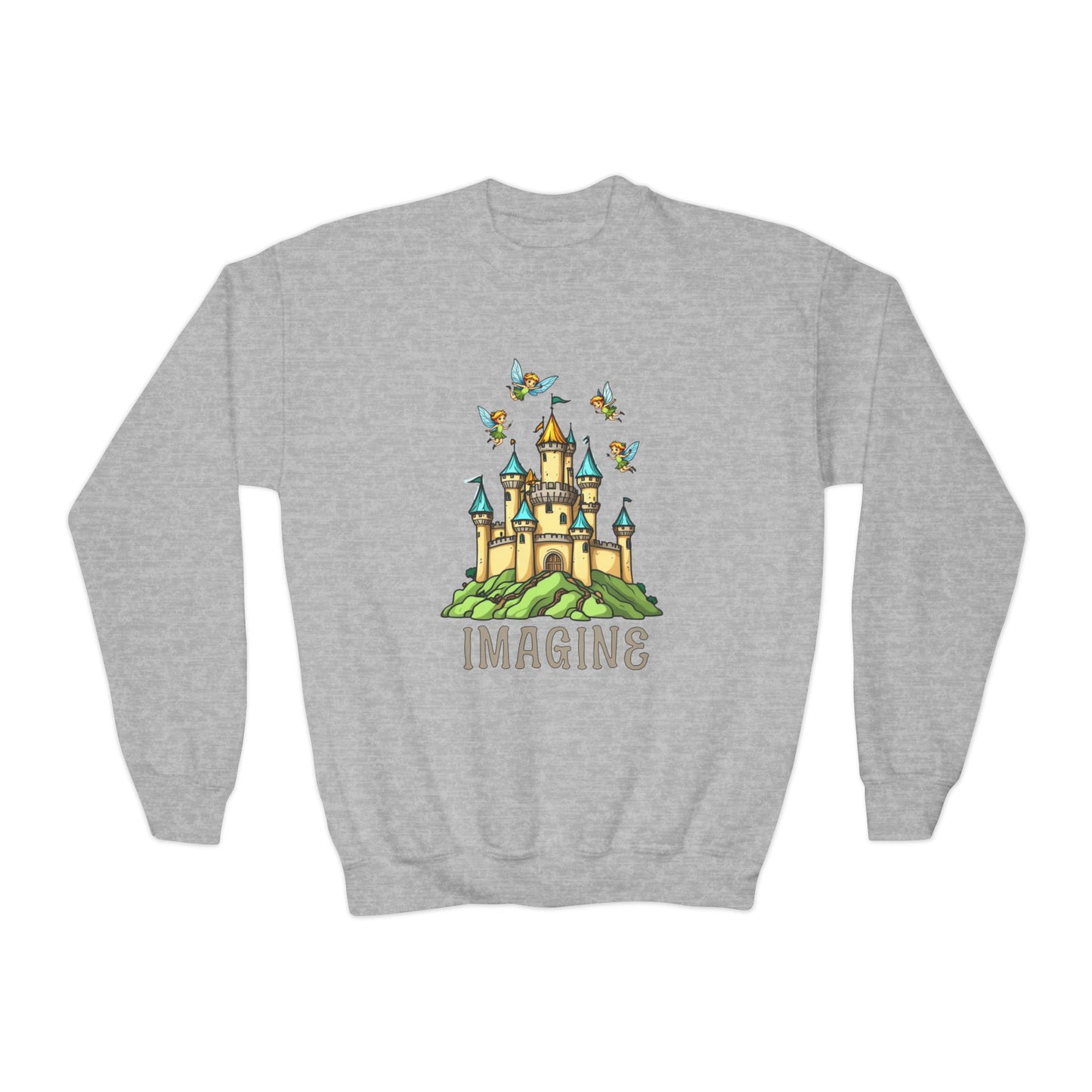 Youth Crewneck Sweatshirt - Fantasy Castle 'IMAGINE' Design
