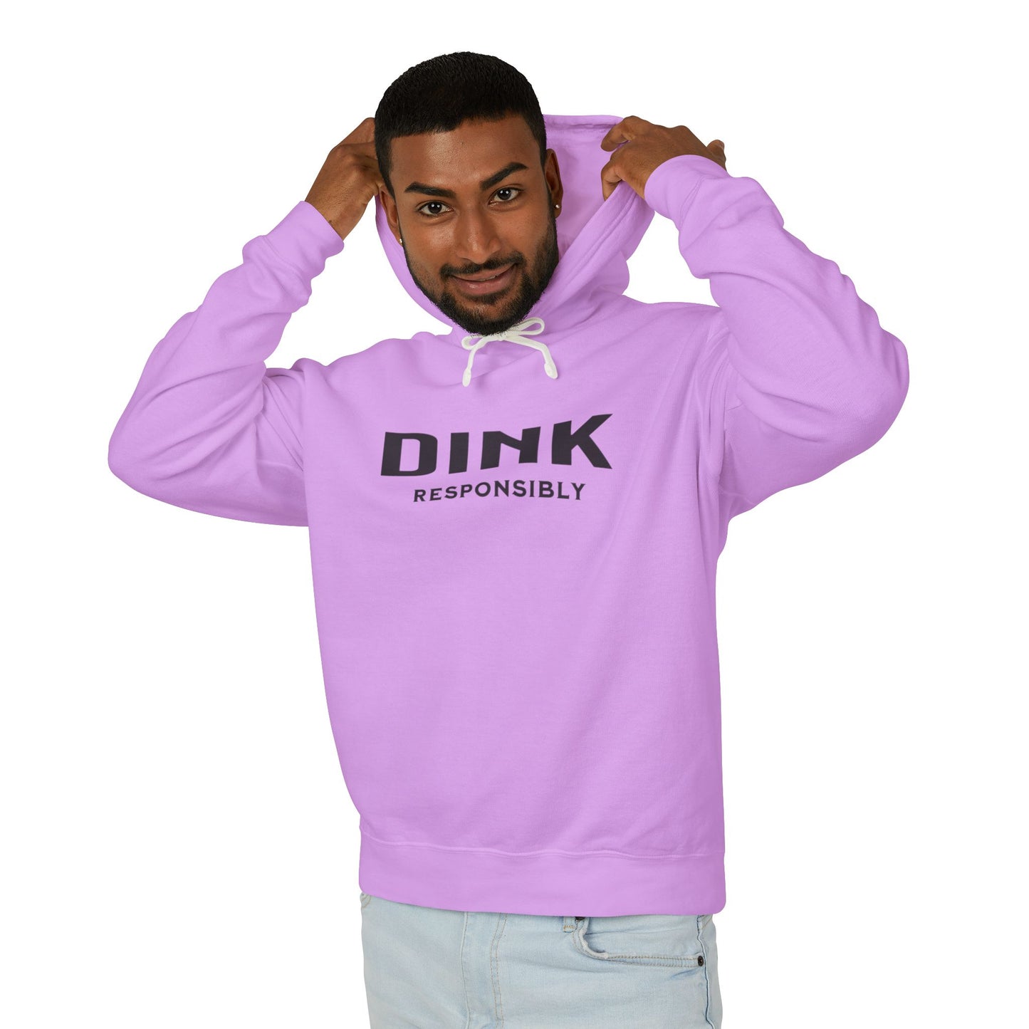 Dink Responsibly – Fun Pickleball Design" Unisex Lightweight Hooded Sweatshirt