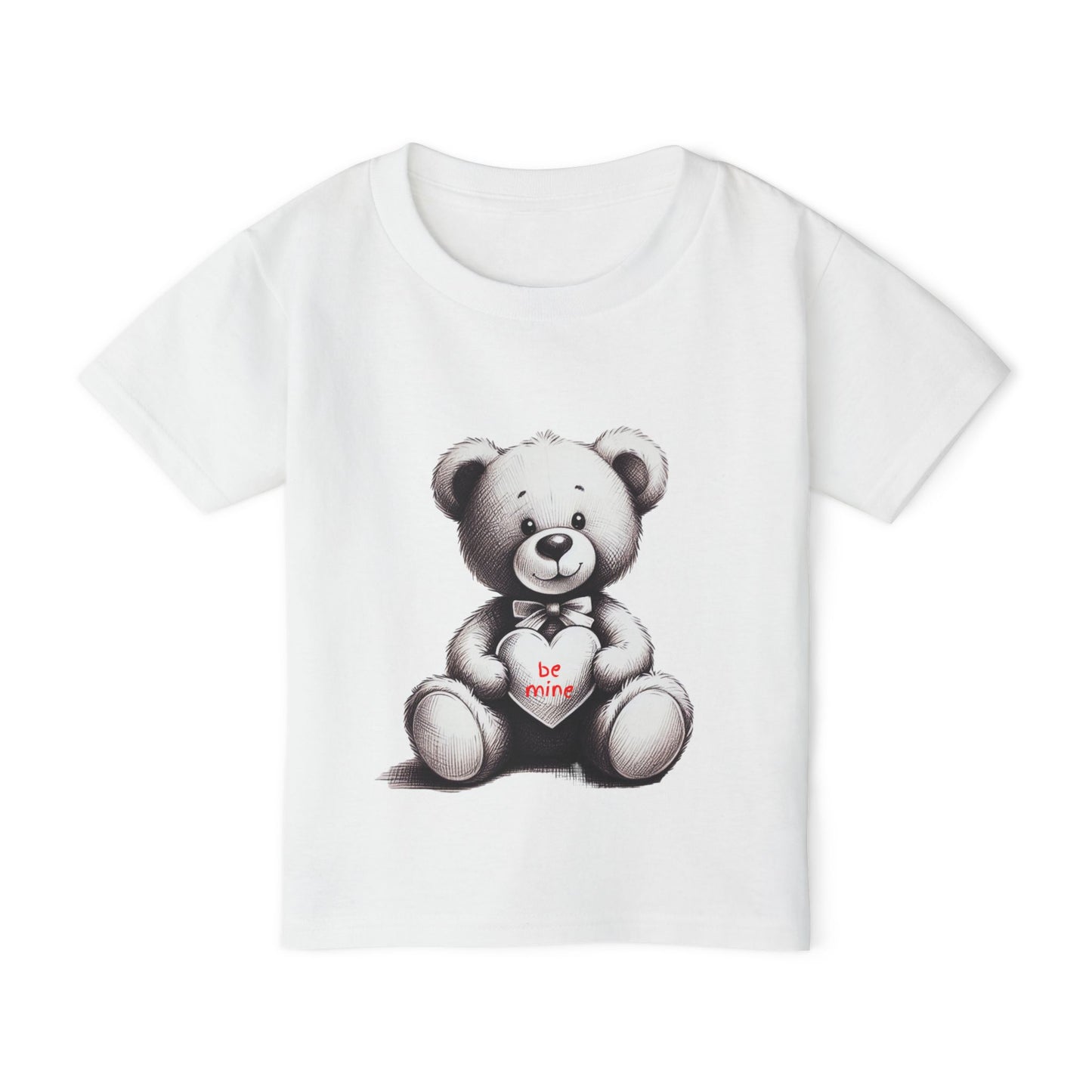 "Be Mine" – Adorable Teddy Bear Valentine’s Toddler T-shirt Valentine's Day Hearts Design