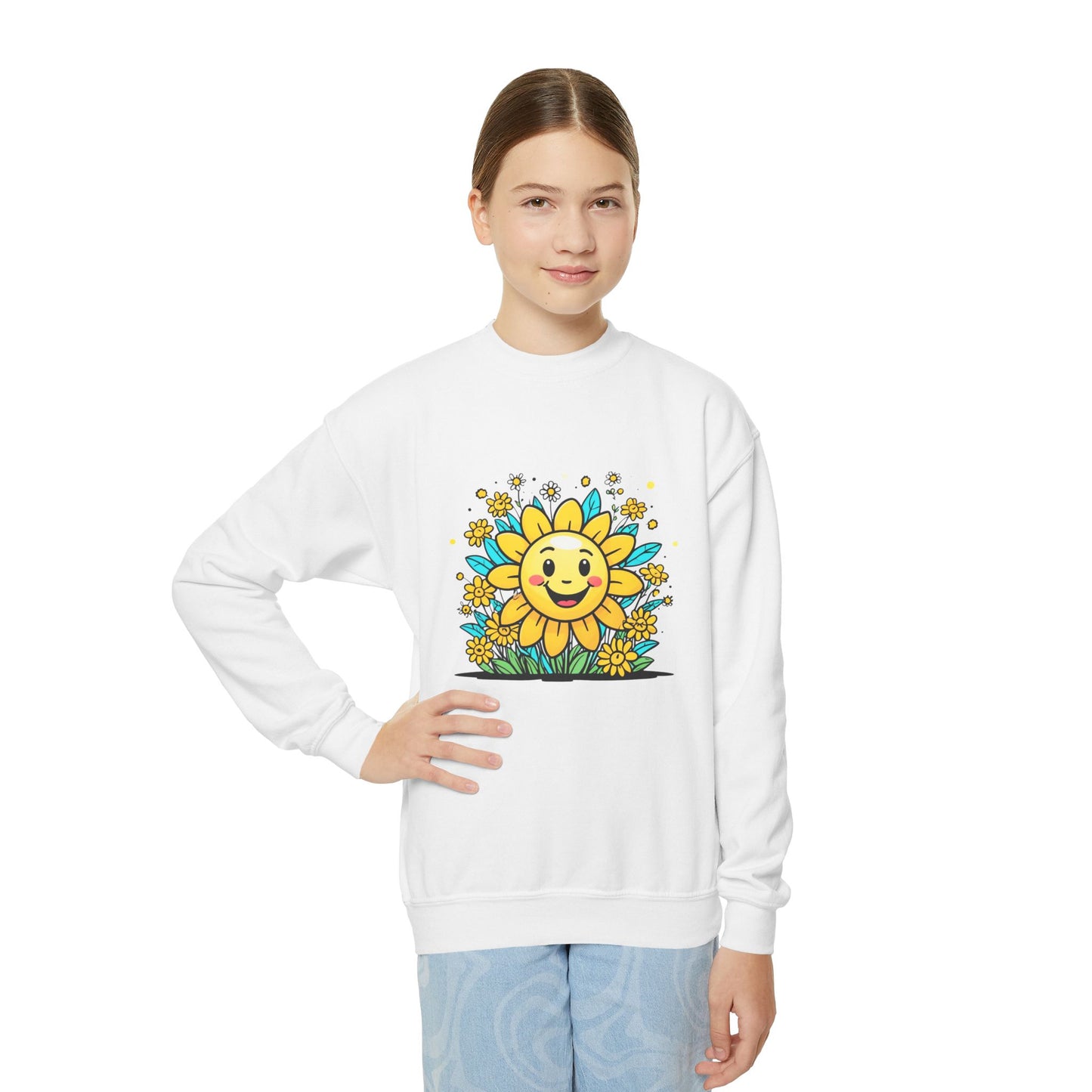 Sunshine and Flowers Youth Crewneck Sweatshirt