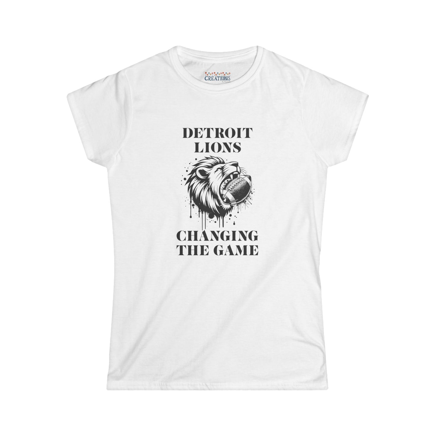 Detroit Lion's Women's Tee with "CHANGING THE GAME"