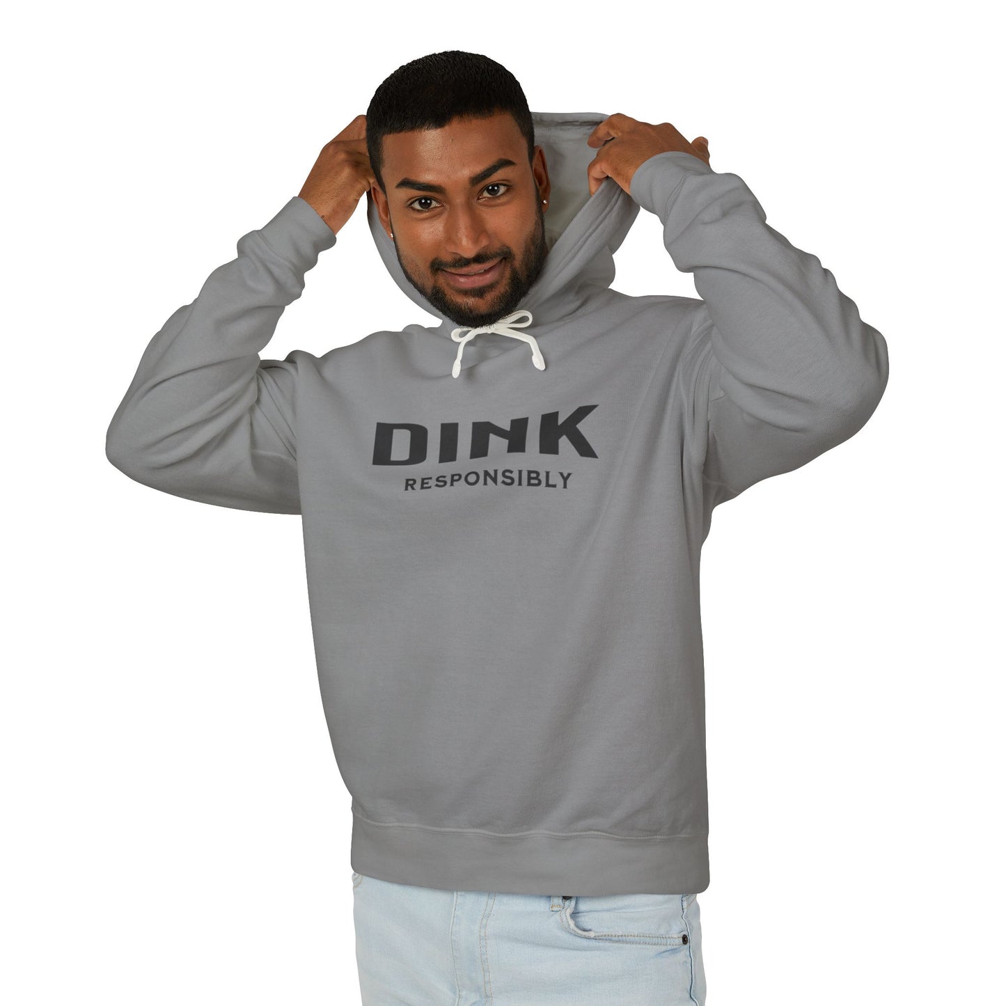 Dink Responsibly – Fun Pickleball Design" Unisex Lightweight Hooded Sweatshirt