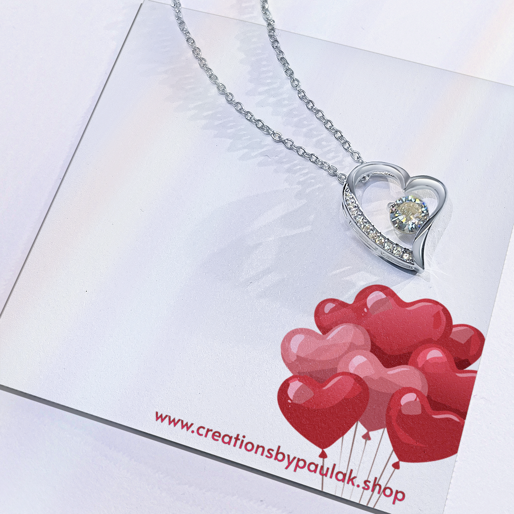 "Forever Love – Exquisite Heart & CZ Crystal Necklace"