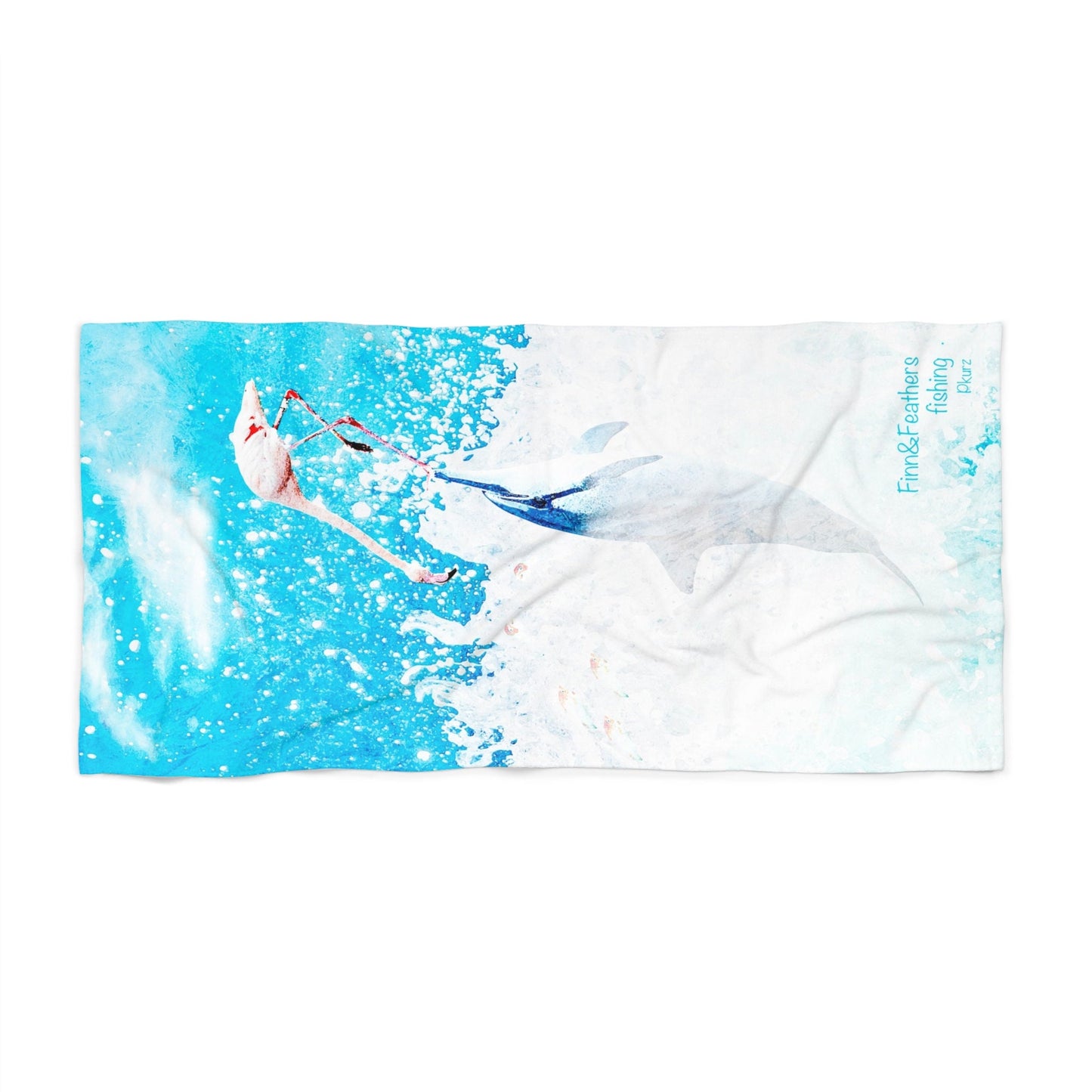 Finn & Feathers Fishing Beach Towel, Beach Towel, pool, gift, lake, airbnb,