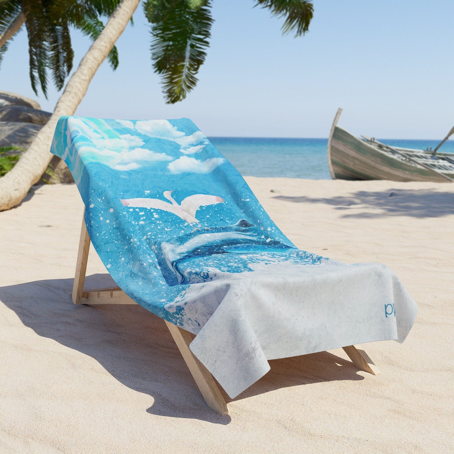 Finn & Feathers surfing Beach Towel, Beach Towel, pool, gift, lake, airbnb,